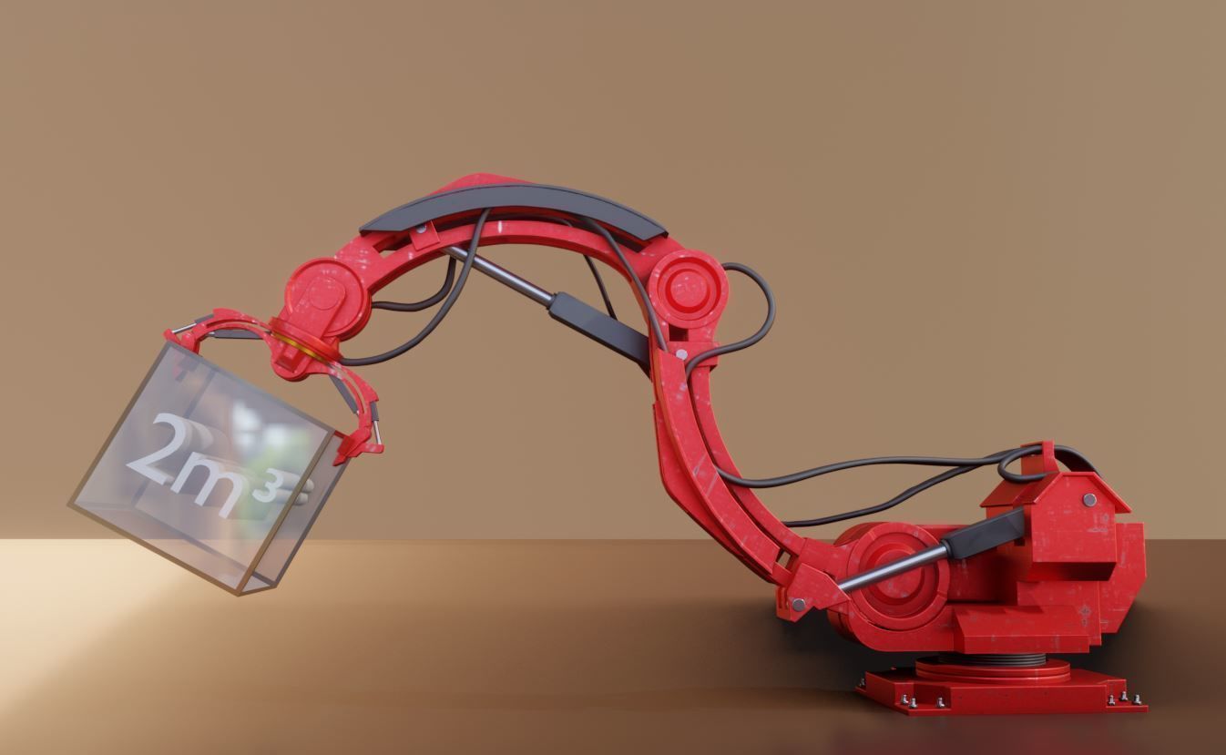 Industrial Robot Arm Basic Version Low-poly 3D model_6