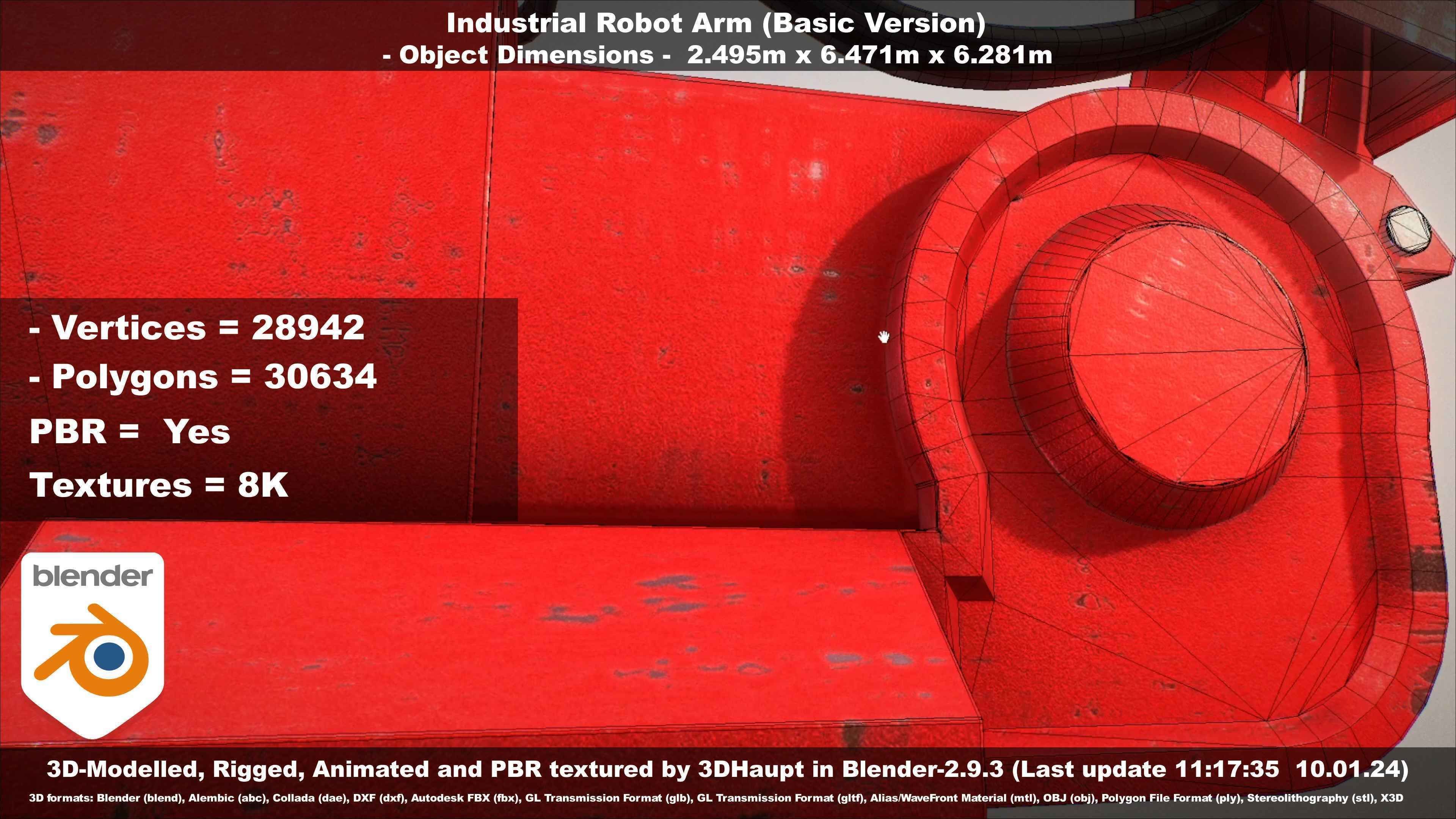Industrial Robot Arm Basic Version Low-poly 3D model_101