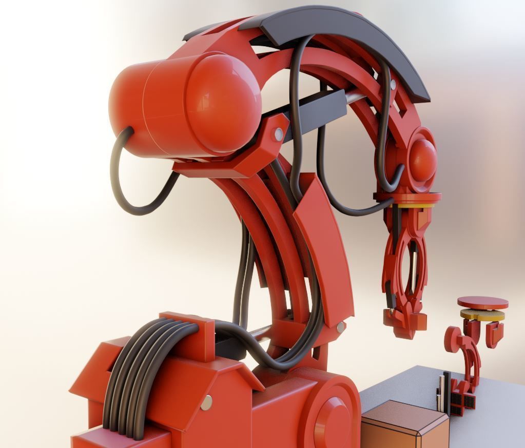 Industrial Robot Arm Basic Version Low-poly 3D model_24