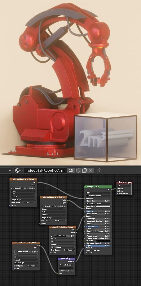 Industrial Robot Arm Basic Version Low-poly 3D model_8