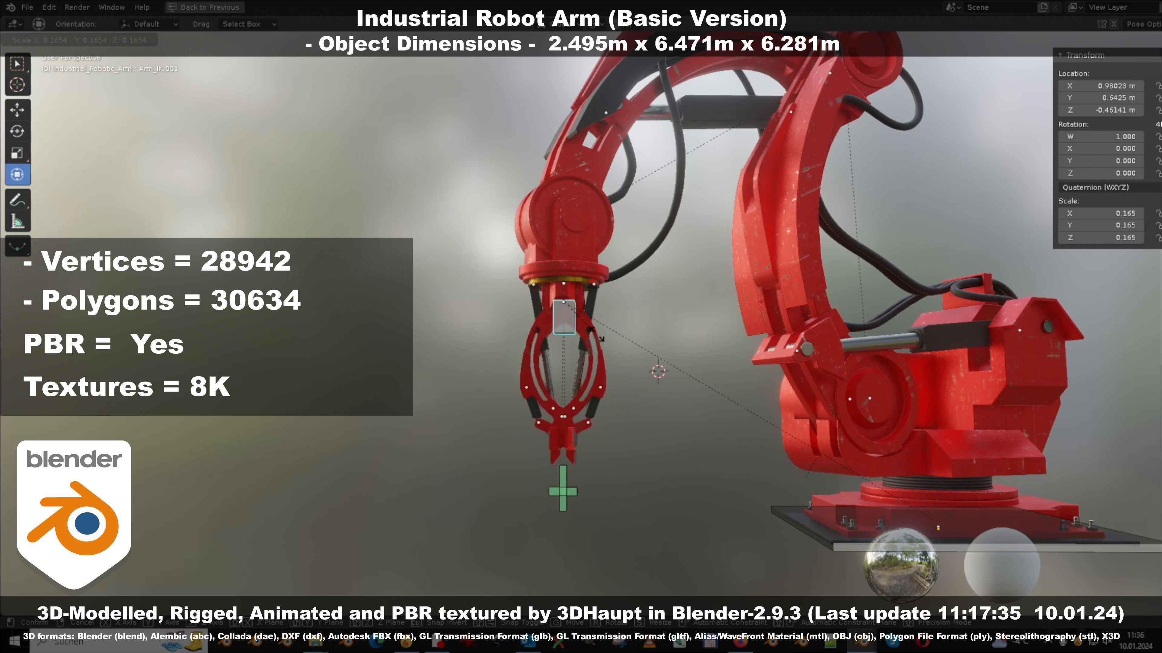 Industrial Robot Arm Basic Version Low-poly 3D model_86