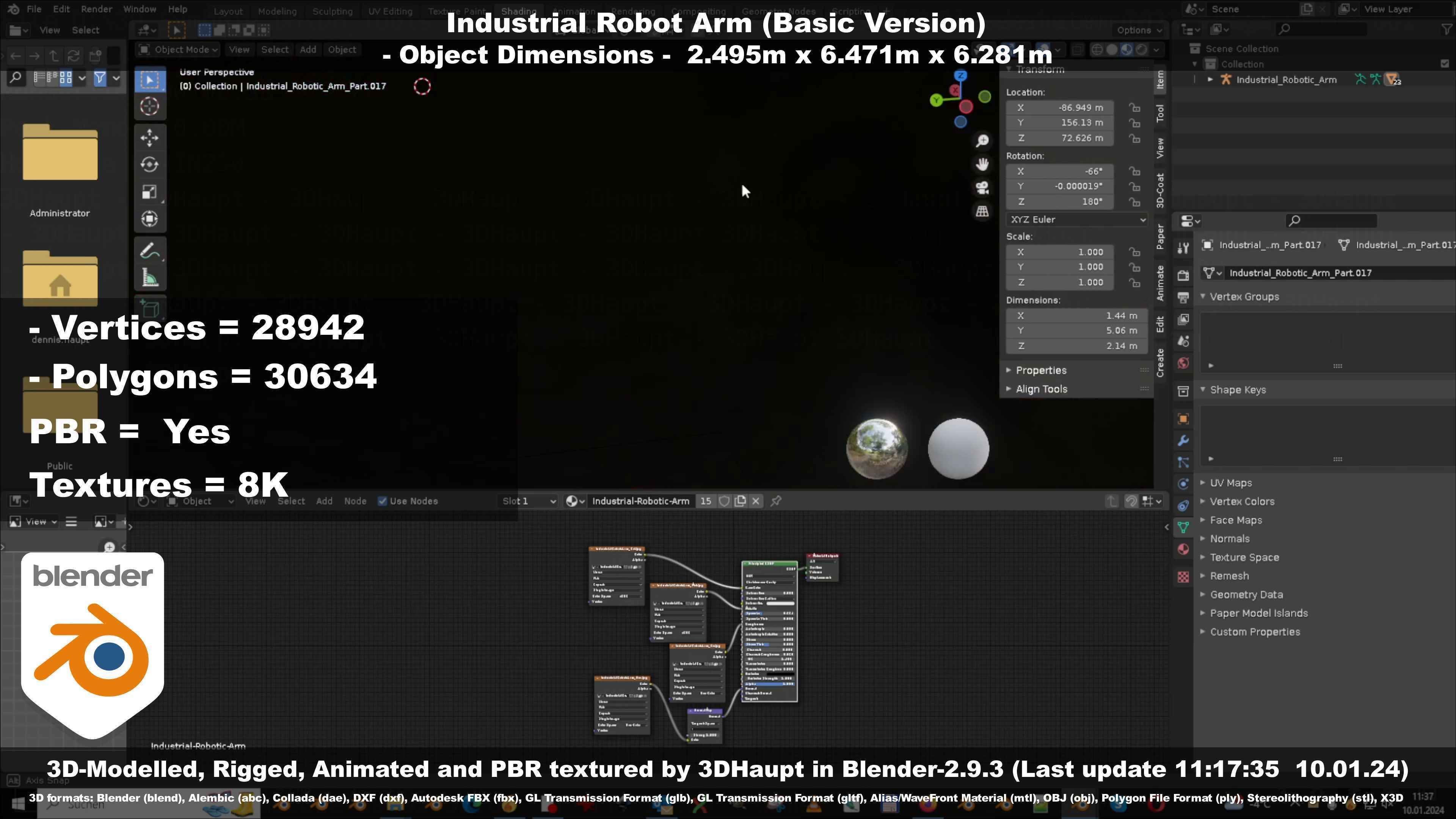 Industrial Robot Arm Basic Version Low-poly 3D model_115