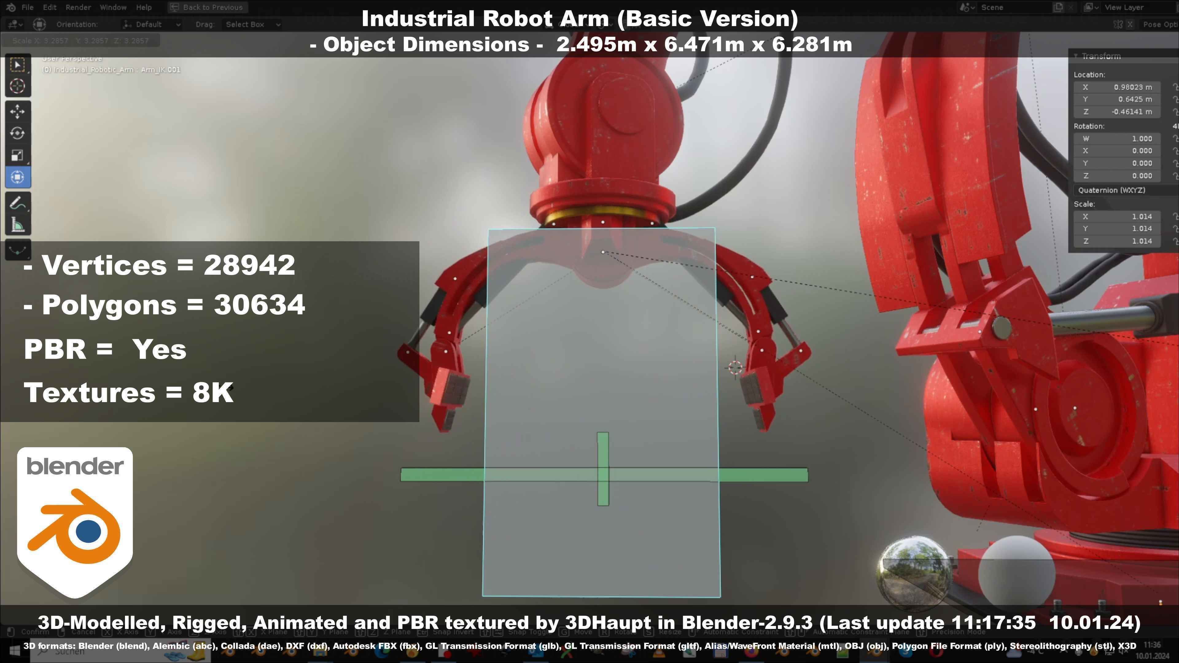 Industrial Robot Arm Basic Version Low-poly 3D model_91