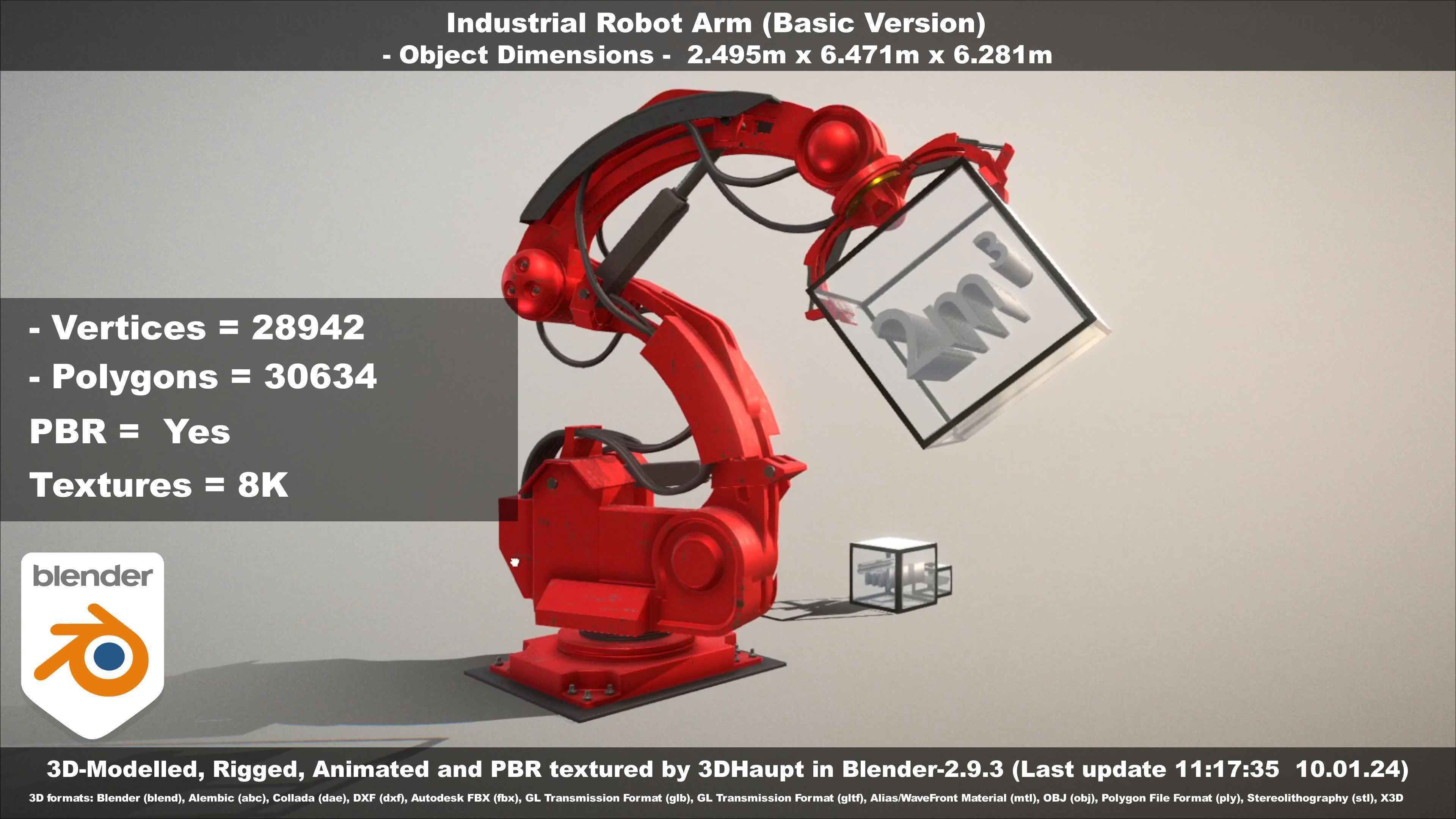 Industrial Robot Arm Basic Version Low-poly 3D model_57
