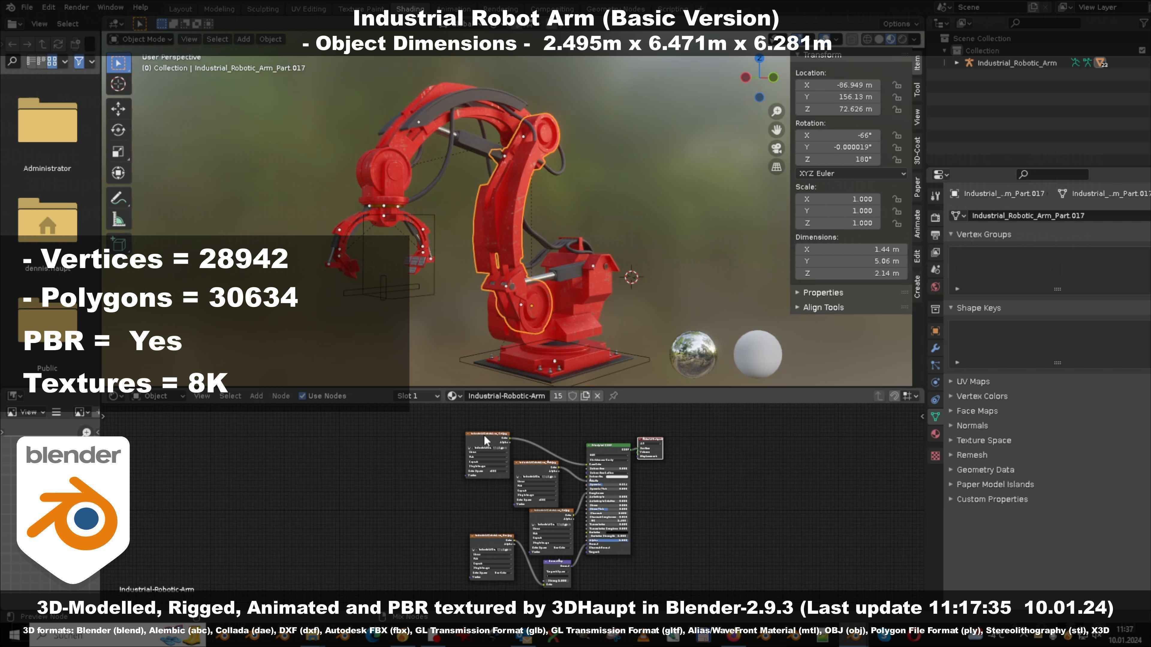 Industrial Robot Arm Basic Version Low-poly 3D model_49