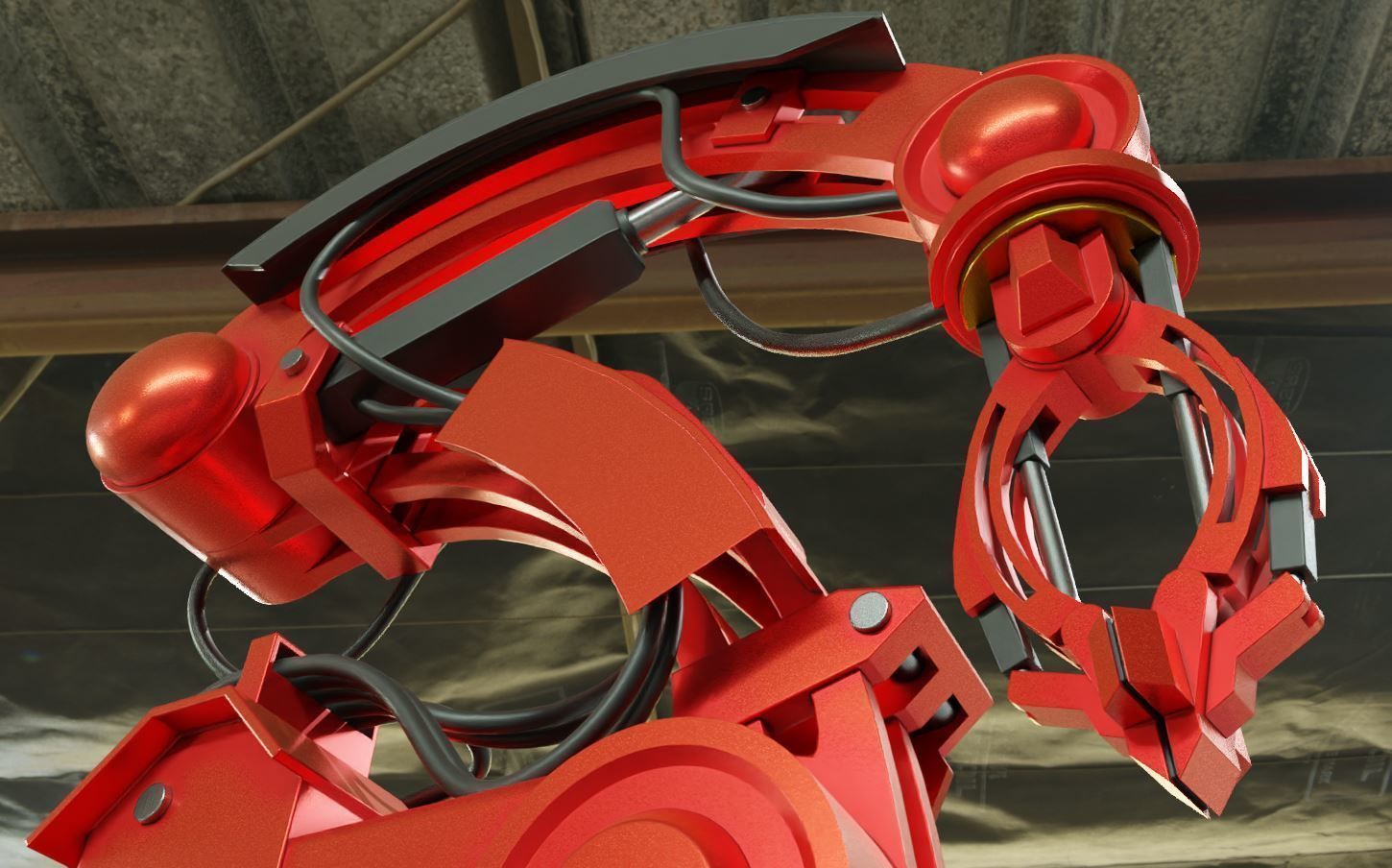 Industrial Robot Arm Basic Version Low-poly 3D model_21