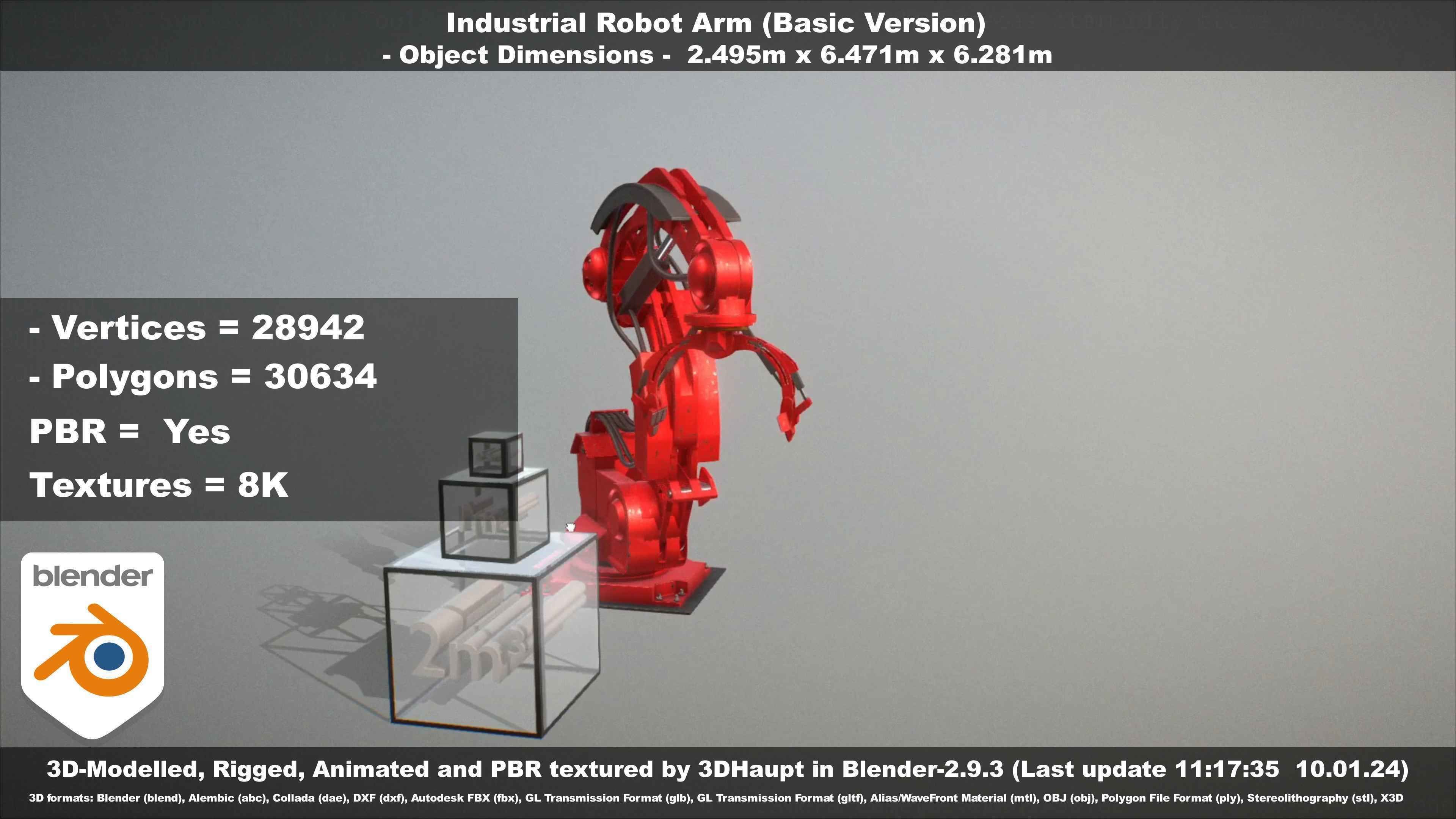Industrial Robot Arm Basic Version Low-poly 3D model_79