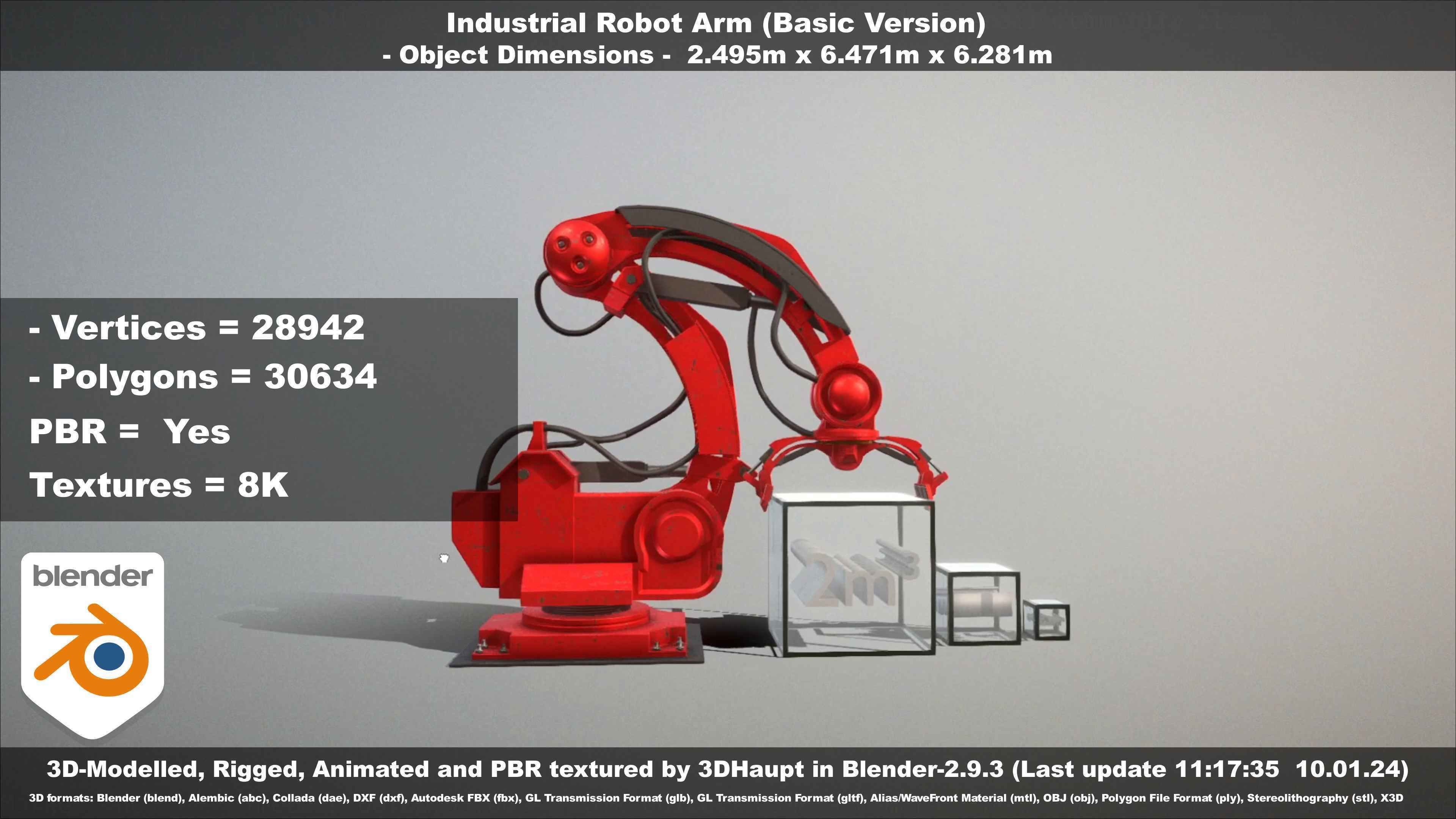 Industrial Robot Arm Basic Version Low-poly 3D model_55