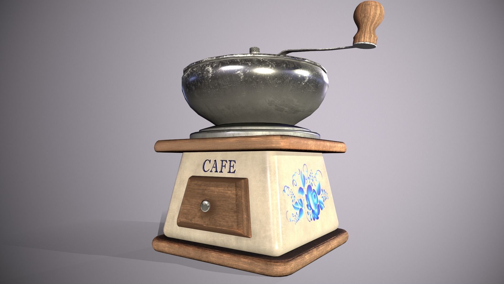 Coffee grinder Low-poly 3D model_3