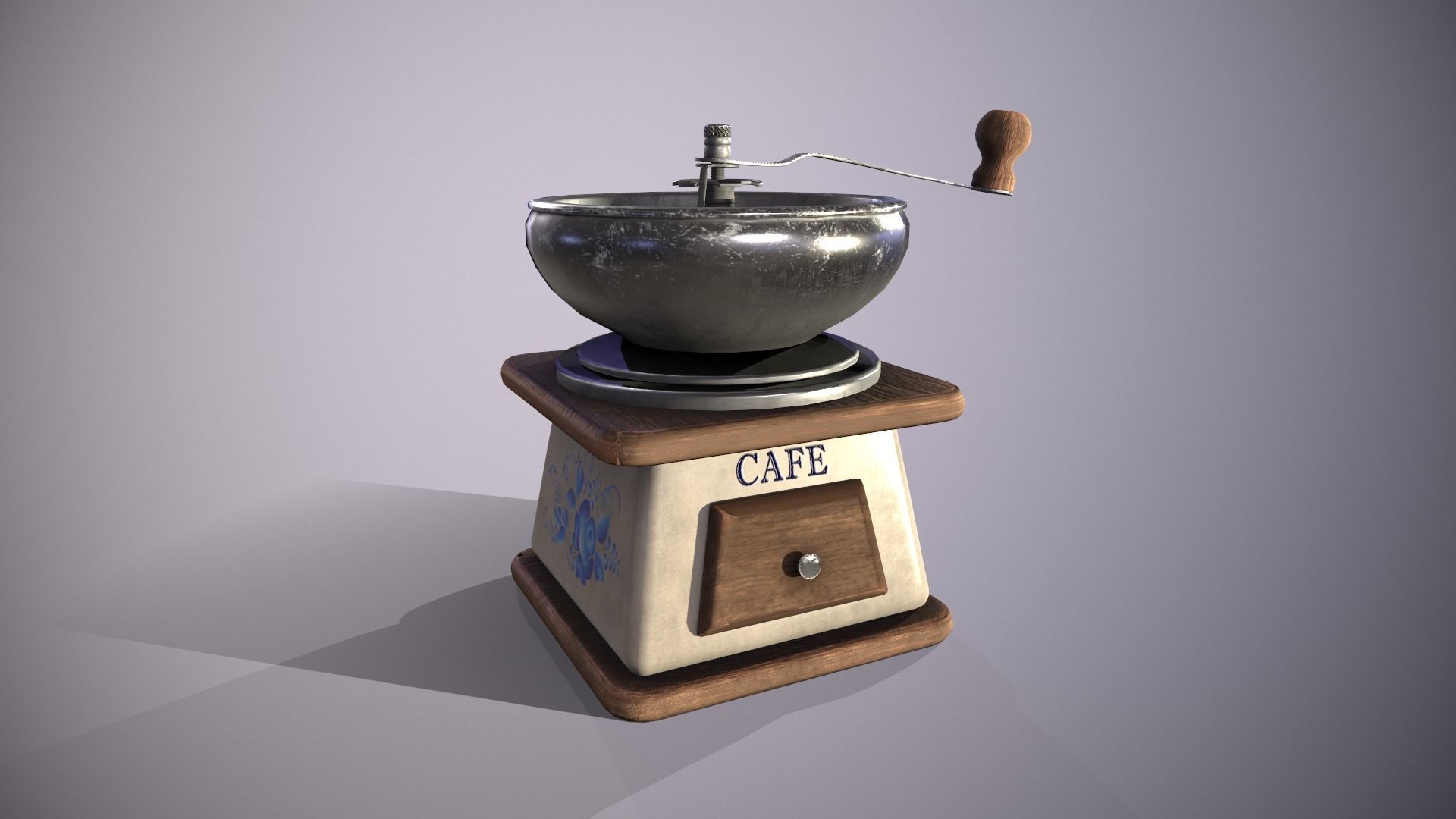 Coffee grinder Low-poly 3D model_1