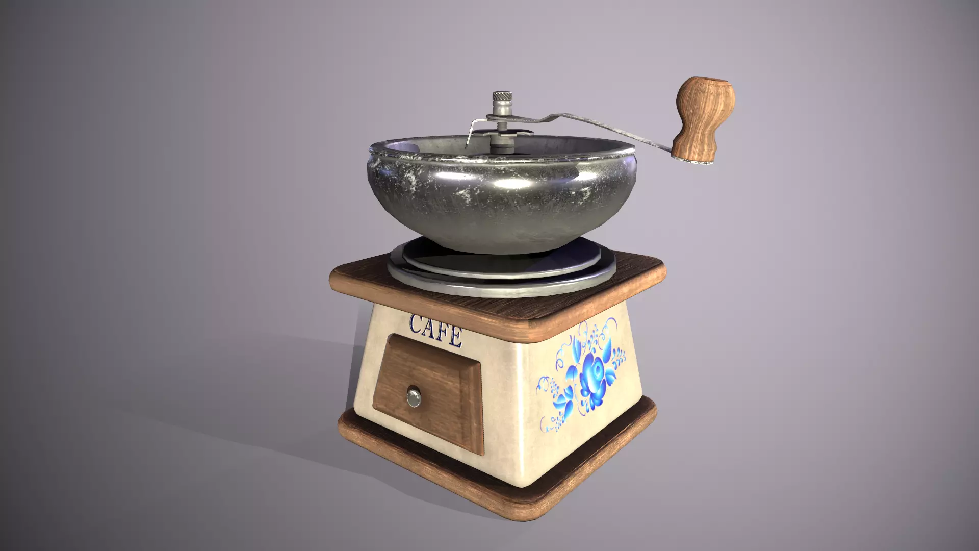 Coffee grinder Low-poly 3D model_0