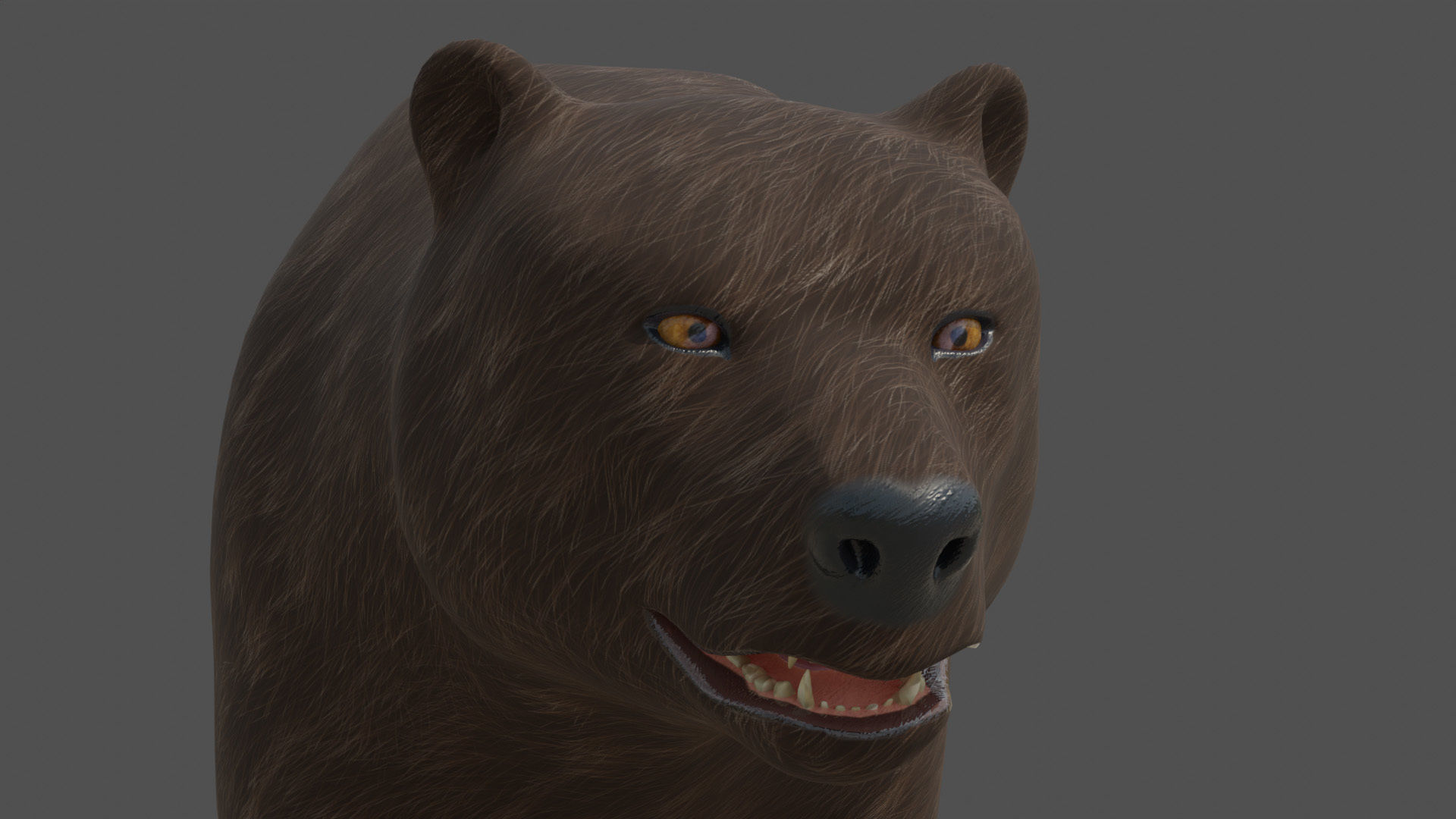 Stylized Brown bear realistic PBR Low-poly 3D model_4