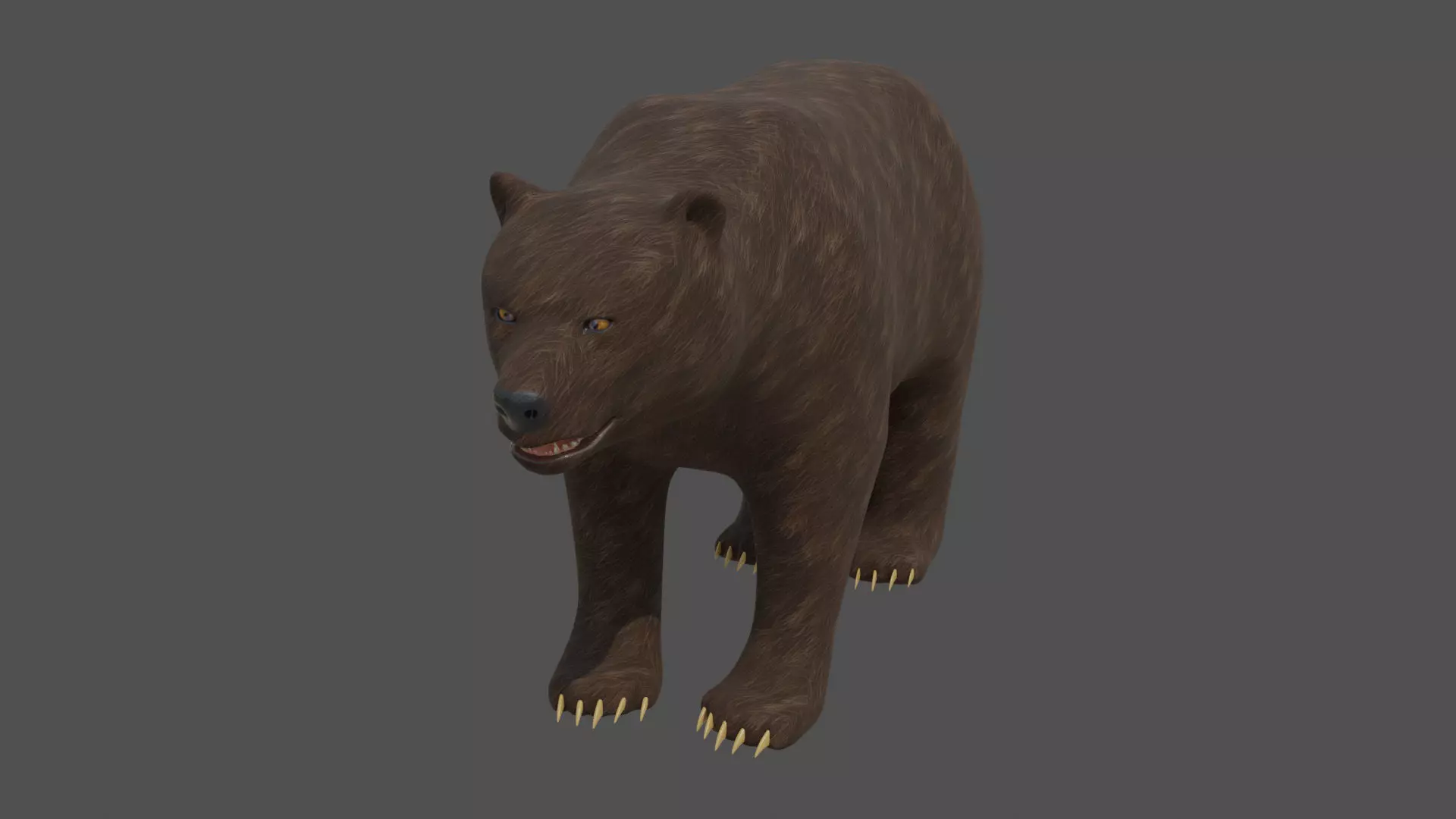 Stylized Brown bear realistic PBR Low-poly 3D model_0