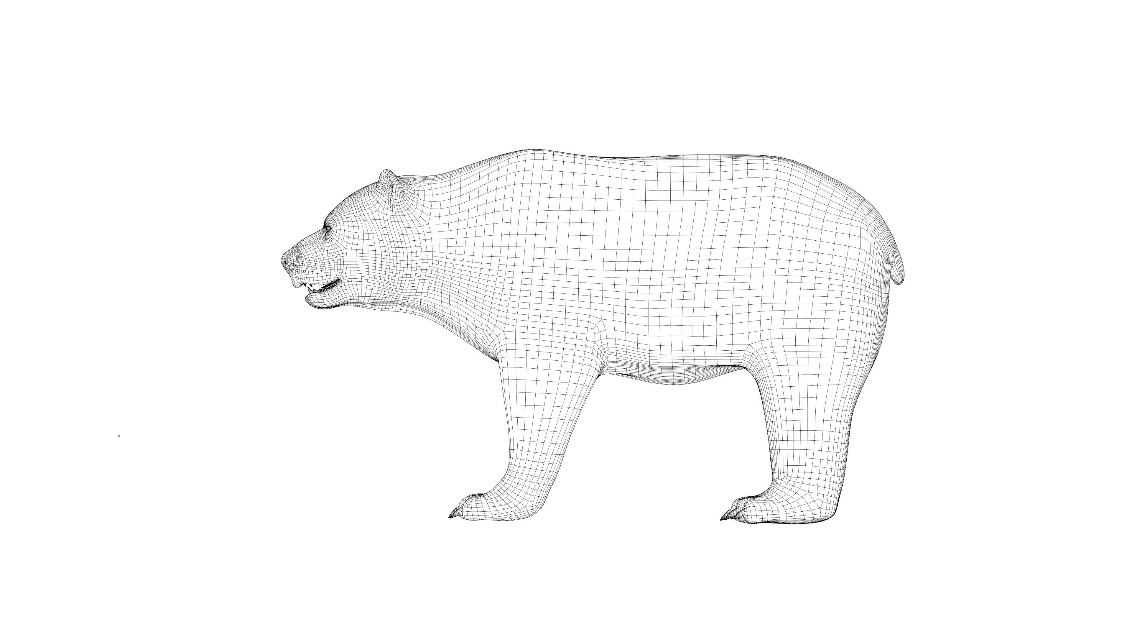 Stylized Brown bear realistic PBR Low-poly 3D model_6