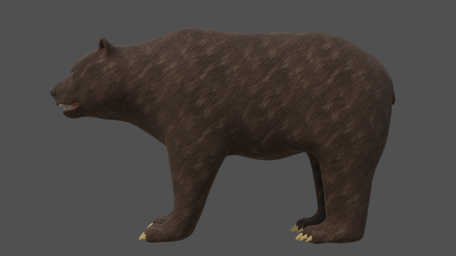 Stylized Brown bear realistic PBR Low-poly 3D model_1