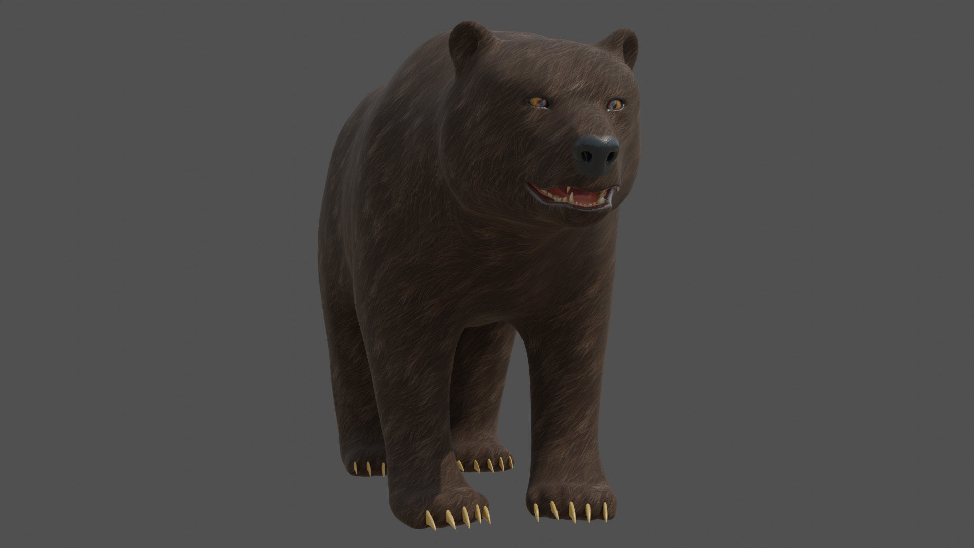 Stylized Brown bear realistic PBR Low-poly 3D model_3