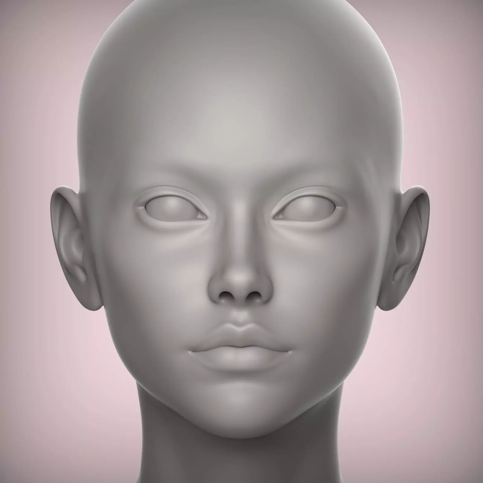 34 3D HEAD FACE FEMALE CHARACTER TEENAGER PORTRAIT DOLL 3D model 3D model_0