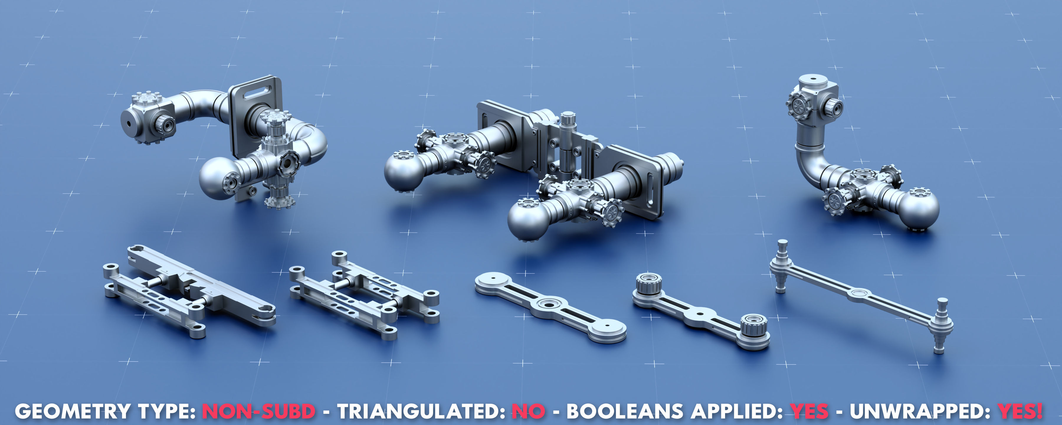 Sci-Fi Greeble Kitbash Pack 125 Models 3D model_14