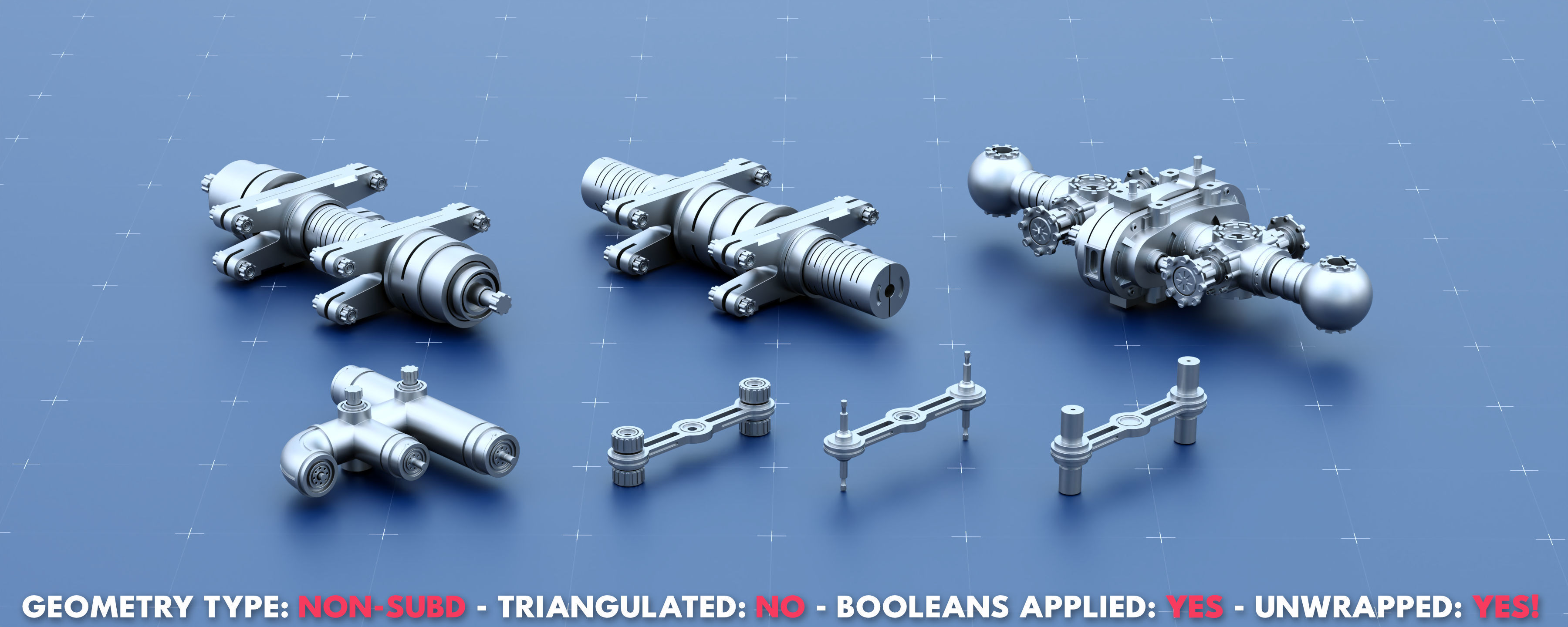 Sci-Fi Greeble Kitbash Pack 125 Models 3D model_8