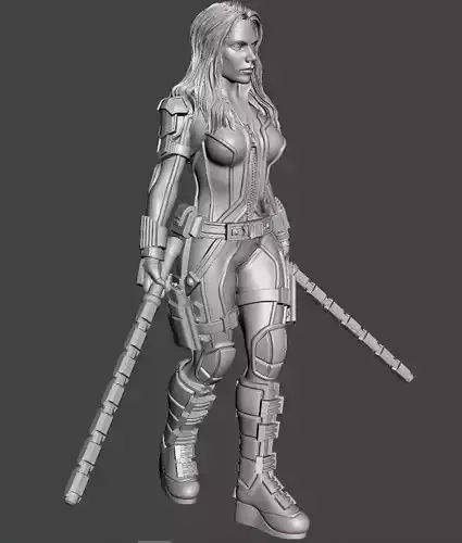 Black widow with base 3d print ready STL model 
