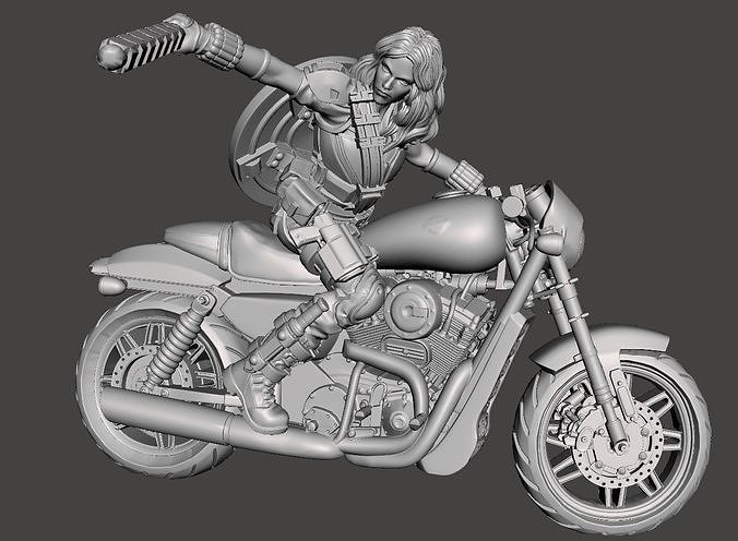 Scarlet 3d model STL on Bike with supports print ready 3D print model