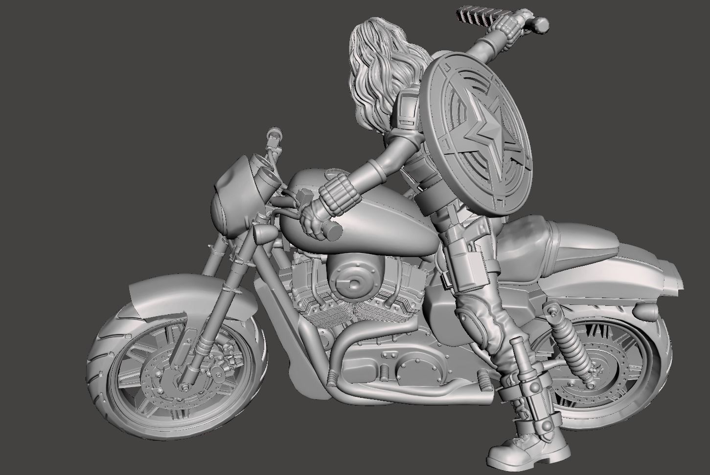 Scarlet 3d model STL on Bike with supports print ready 3D print model_3