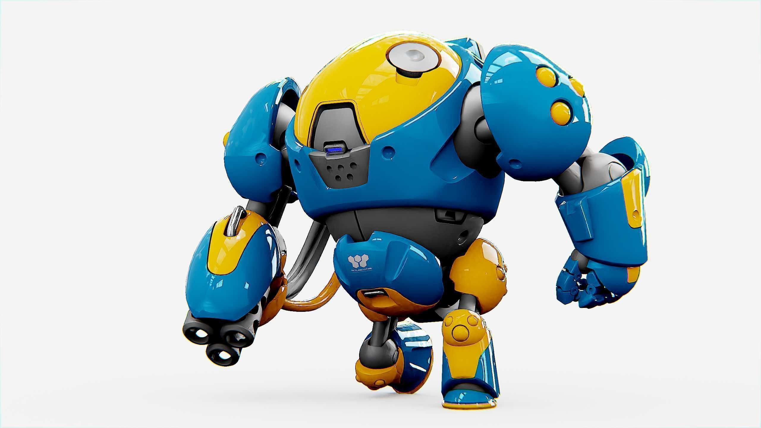 MILITARY BOT SF-500 Rigged for Unreal Engine - Unity - MIXAMO  3D model_26