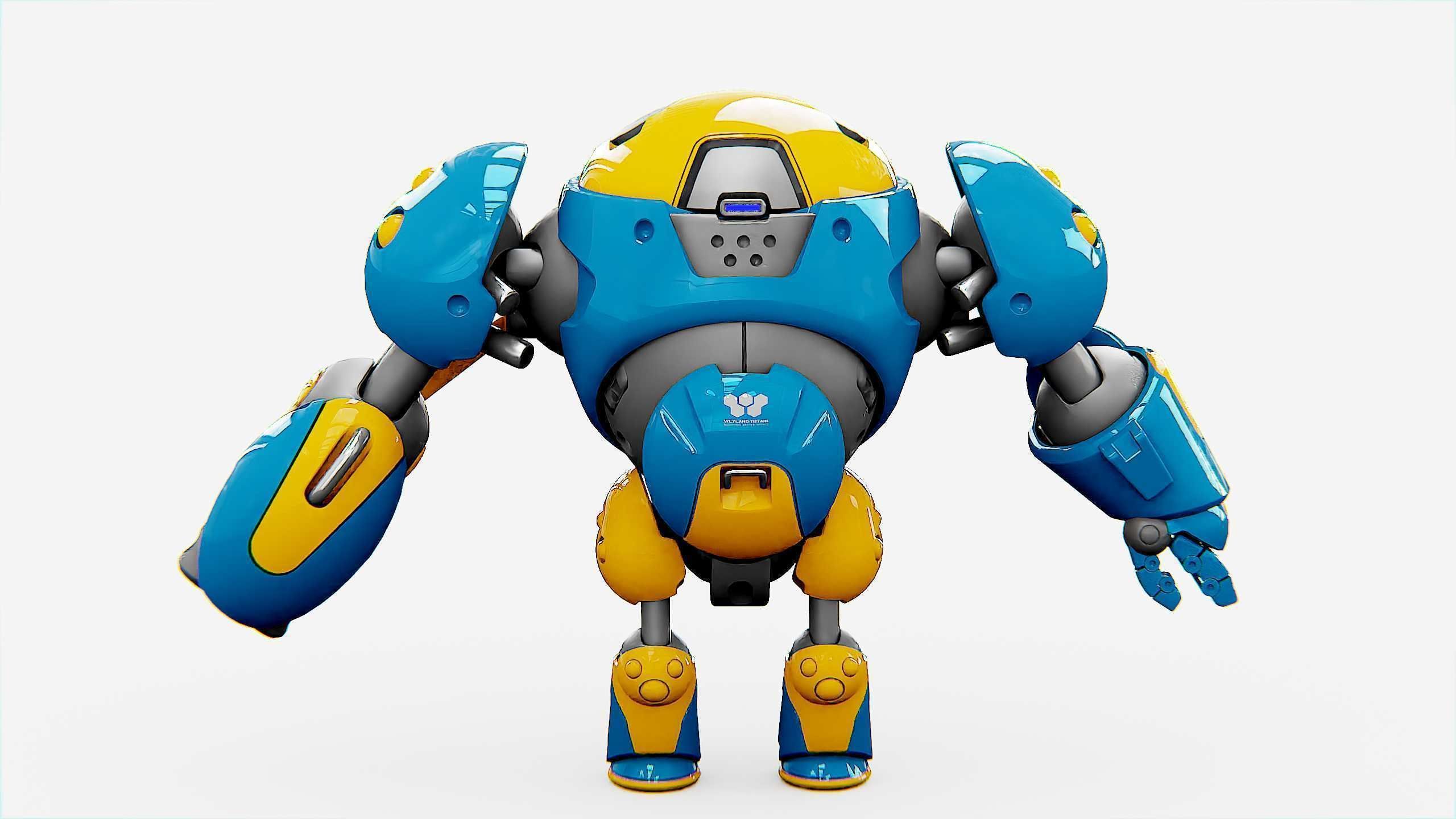 MILITARY BOT SF-500 Rigged for Unreal Engine - Unity - MIXAMO  3D model_24