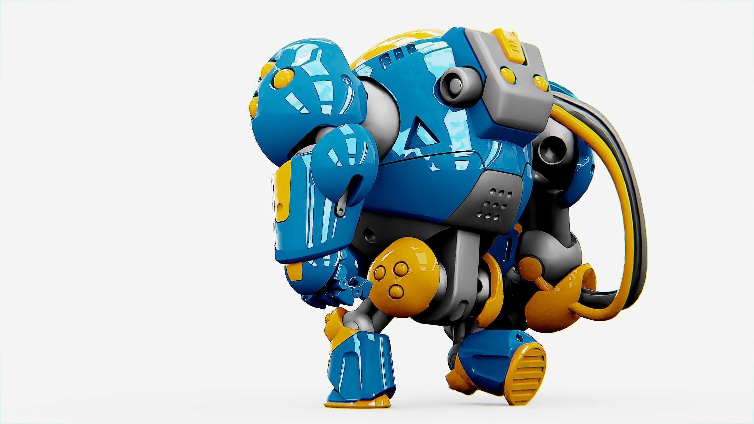 MILITARY BOT SF-500 Rigged for Unreal Engine - Unity - MIXAMO  3D model_30