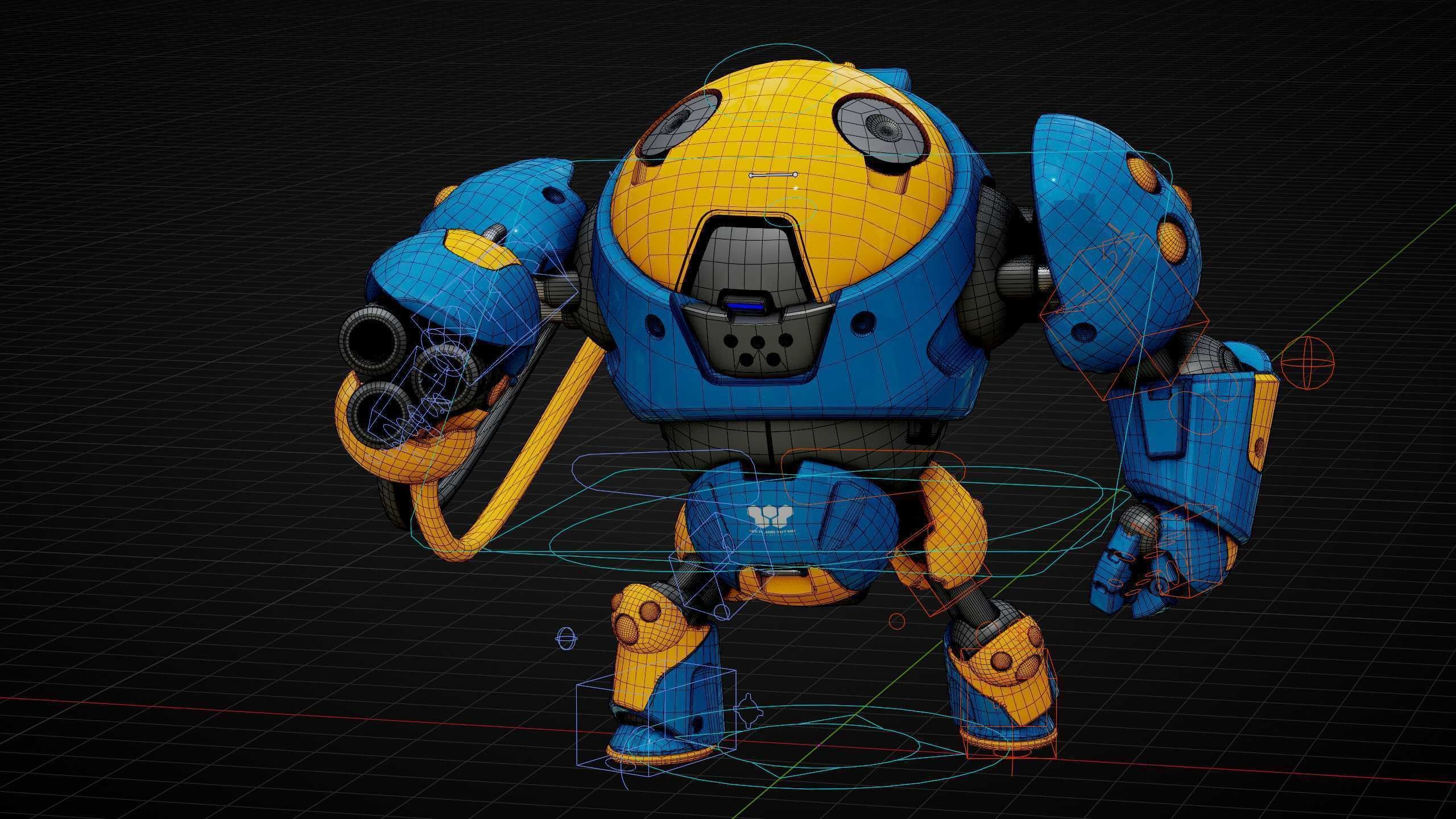 MILITARY BOT SF-500 Rigged for Unreal Engine - Unity - MIXAMO  3D model_37