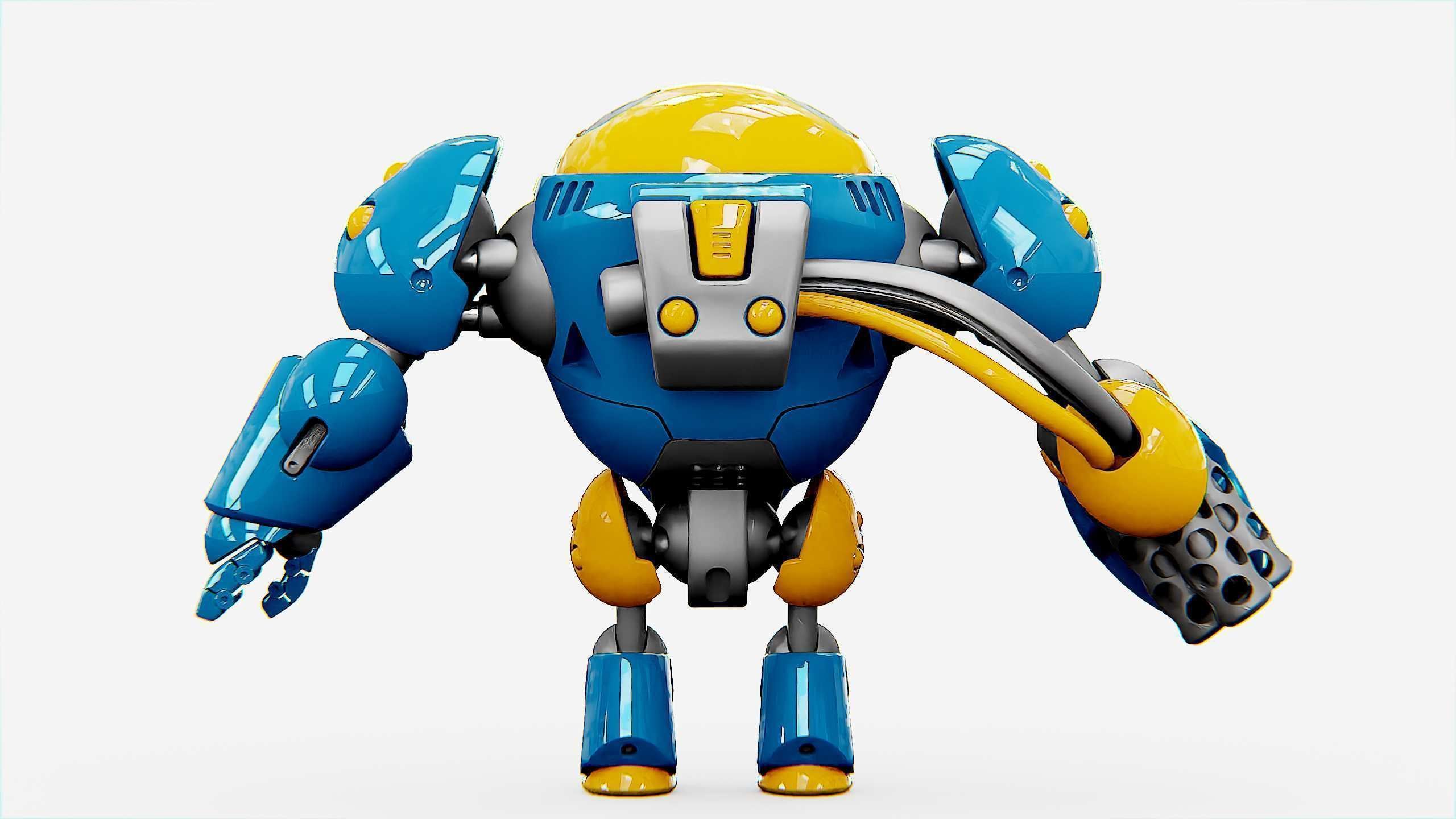 MILITARY BOT SF-500 Rigged for Unreal Engine - Unity - MIXAMO  3D model_25