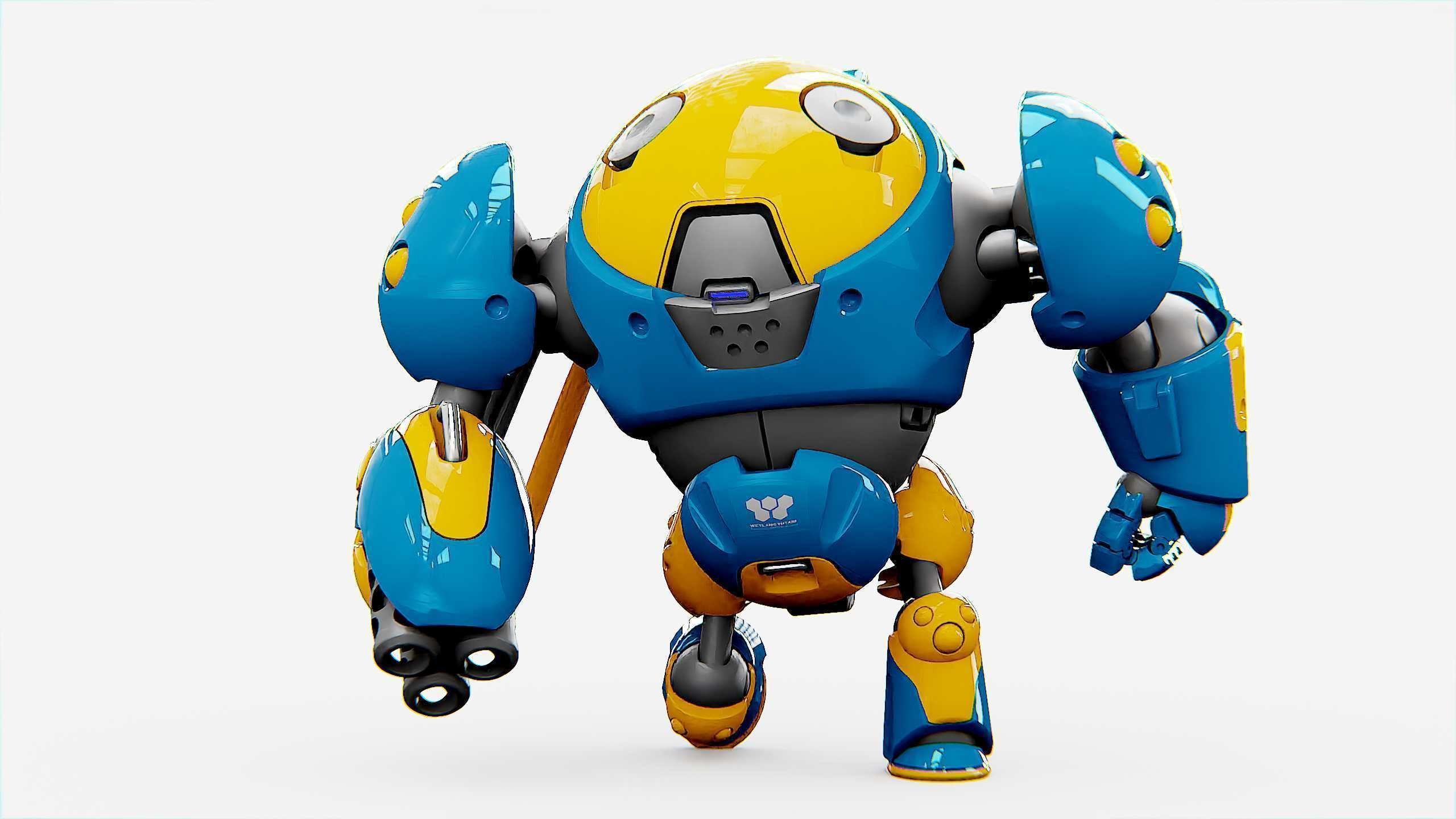 MILITARY BOT SF-500 Rigged for Unreal Engine - Unity - MIXAMO  3D model_27