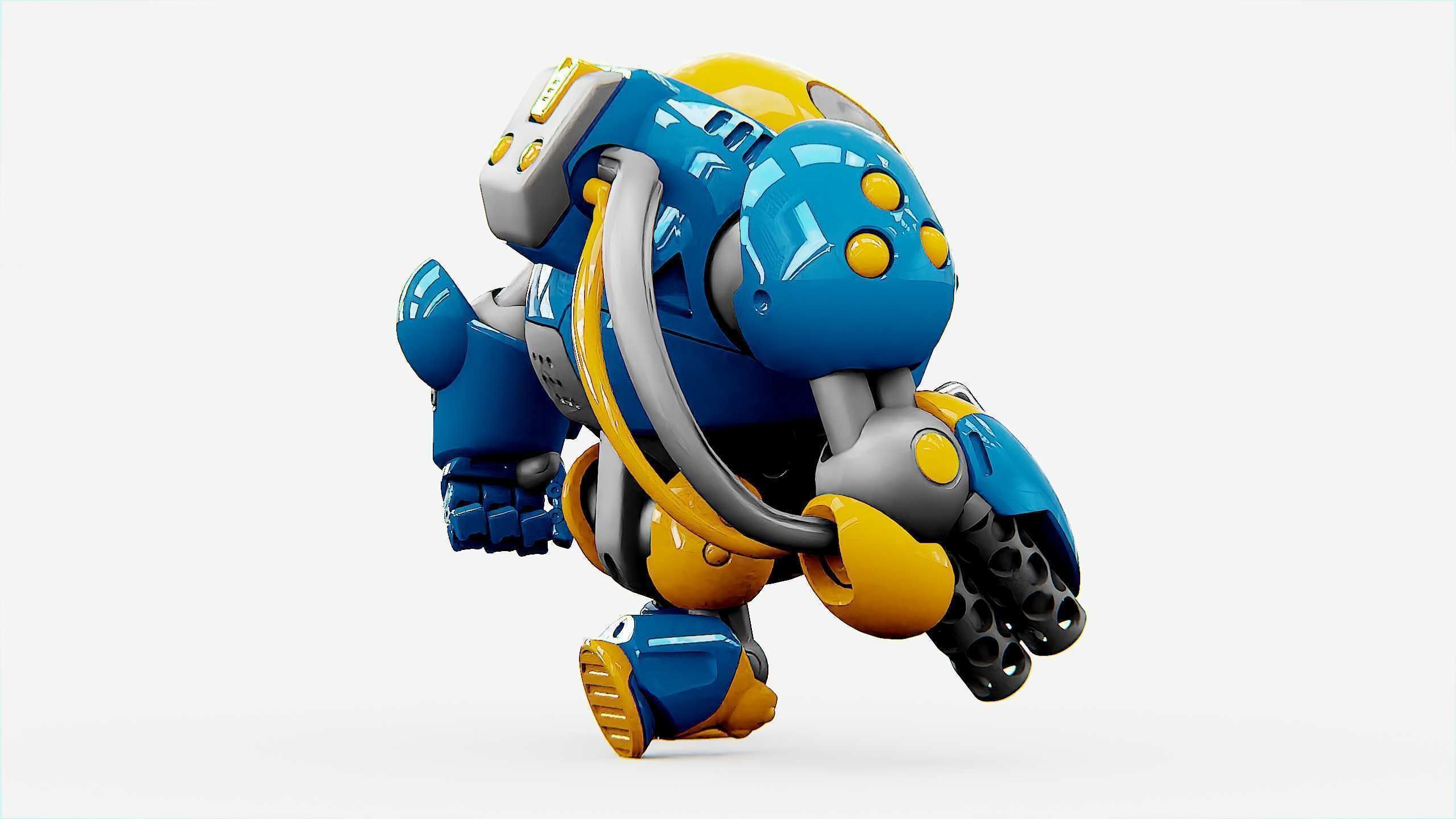 MILITARY BOT SF-500 Rigged for Unreal Engine - Unity - MIXAMO  3D model_10