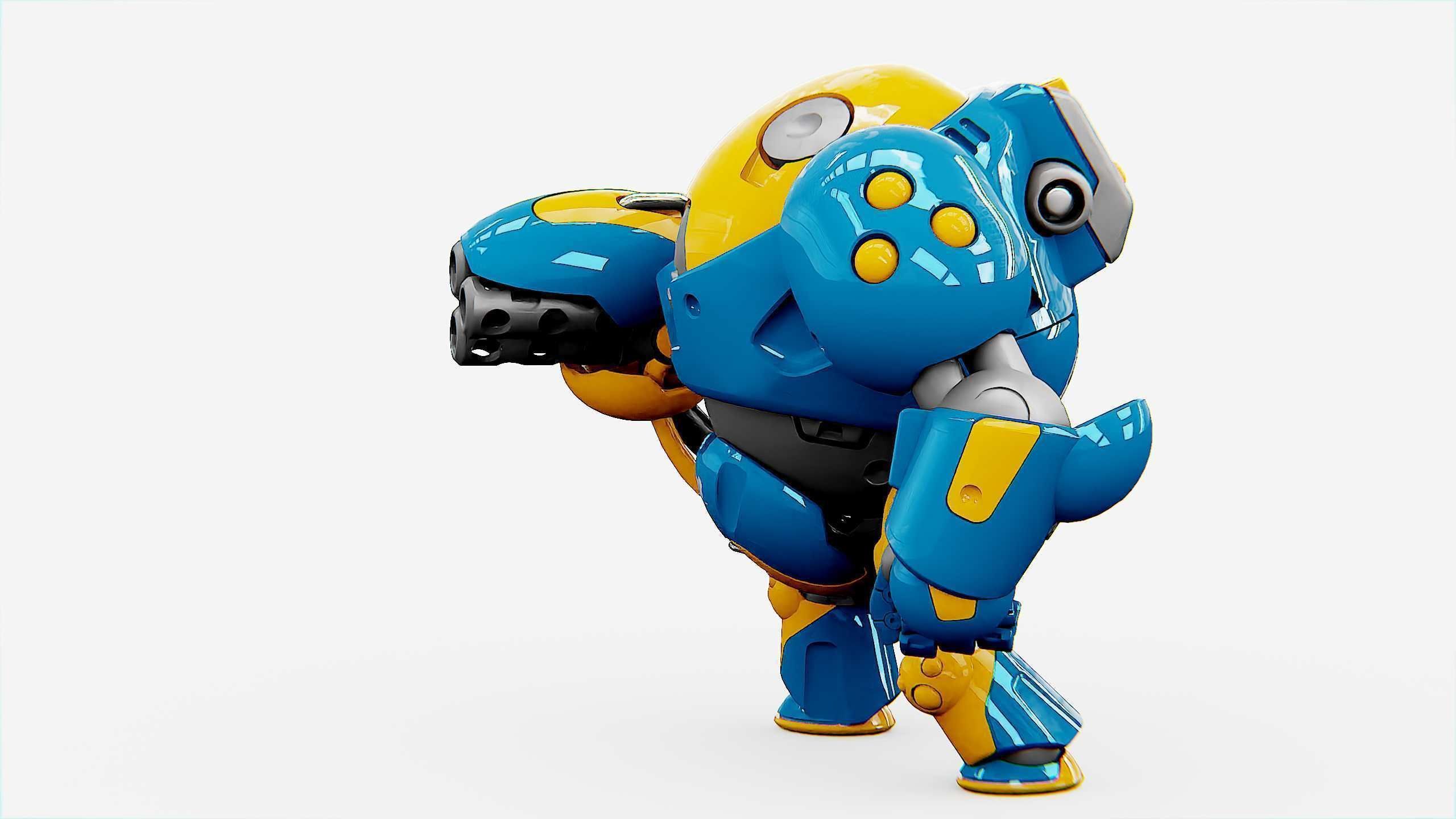 MILITARY BOT SF-500 Rigged for Unreal Engine - Unity - MIXAMO  3D model_18