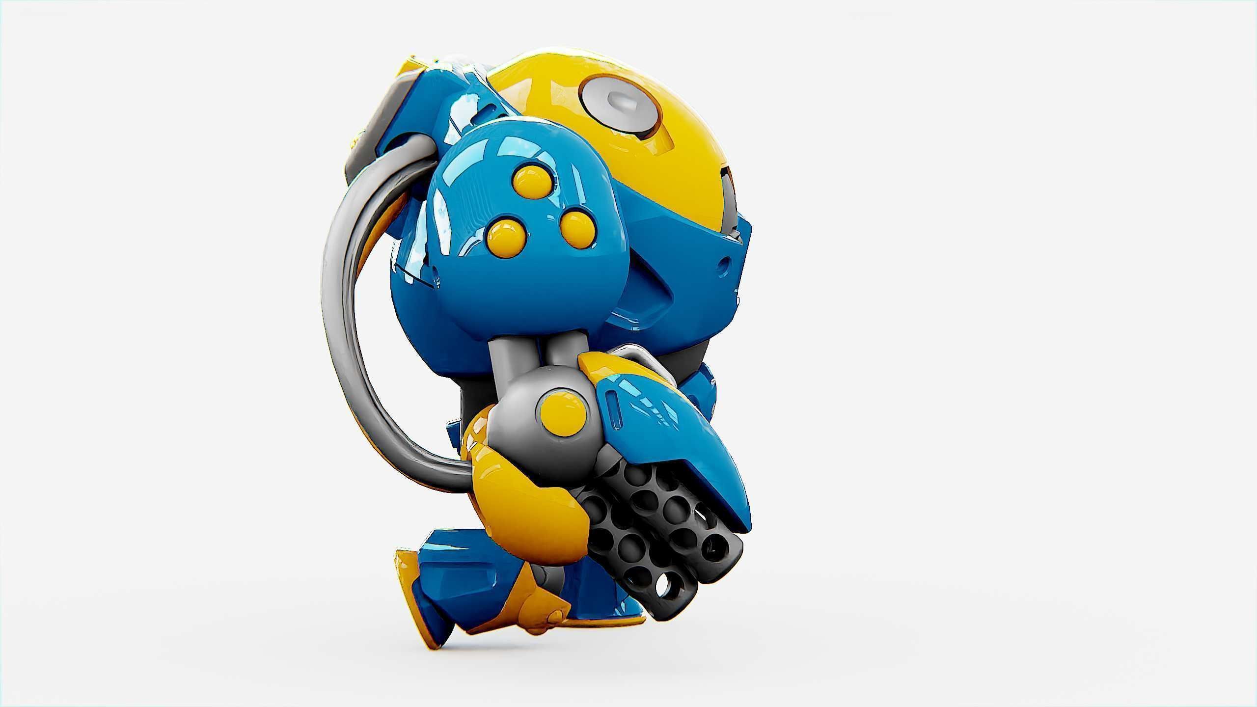 MILITARY BOT SF-500 Rigged for Unreal Engine - Unity - MIXAMO  3D model_8