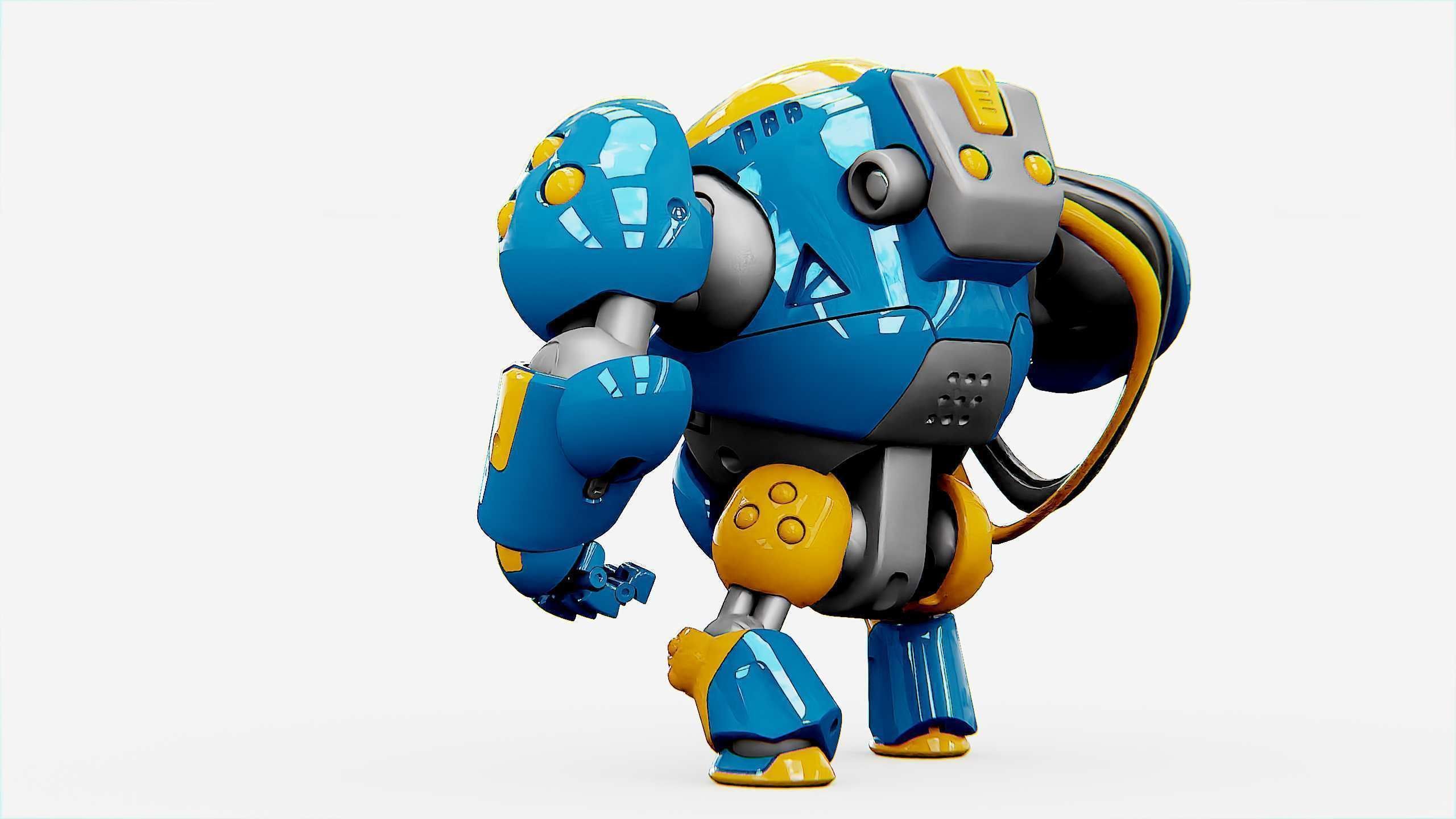 MILITARY BOT SF-500 Rigged for Unreal Engine - Unity - MIXAMO  3D model_16