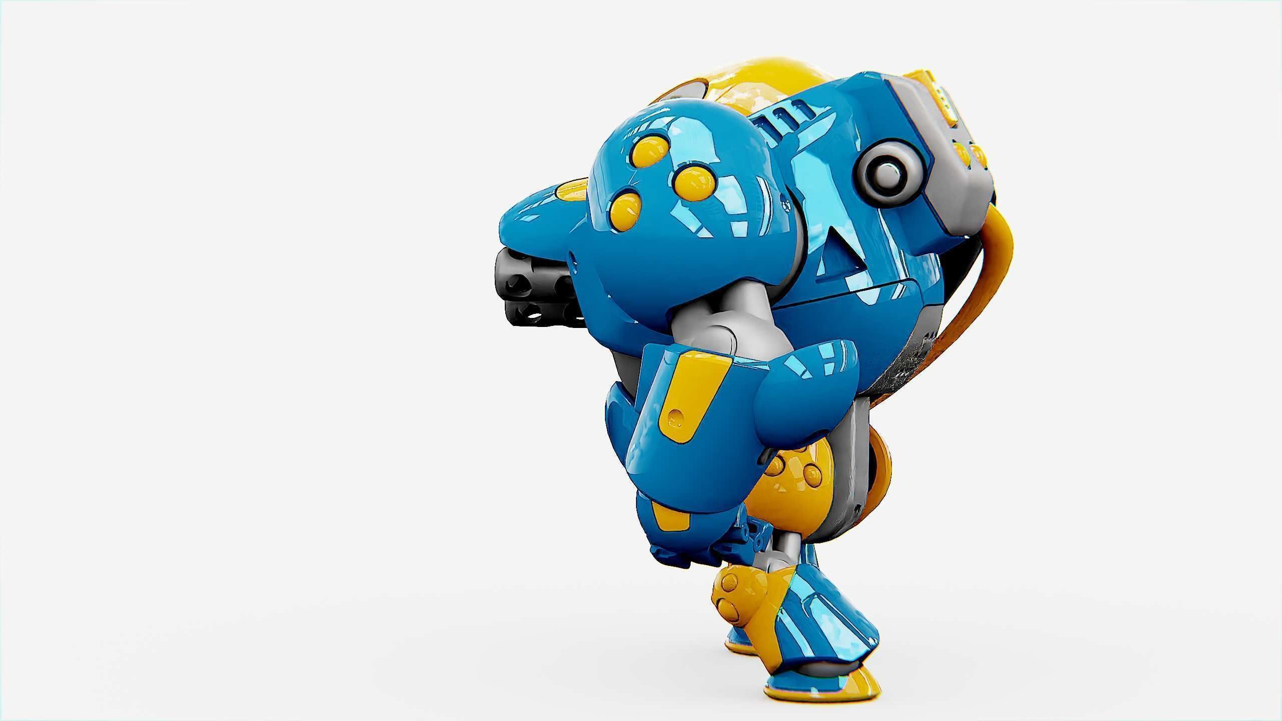 MILITARY BOT SF-500 Rigged for Unreal Engine - Unity - MIXAMO  3D model_17