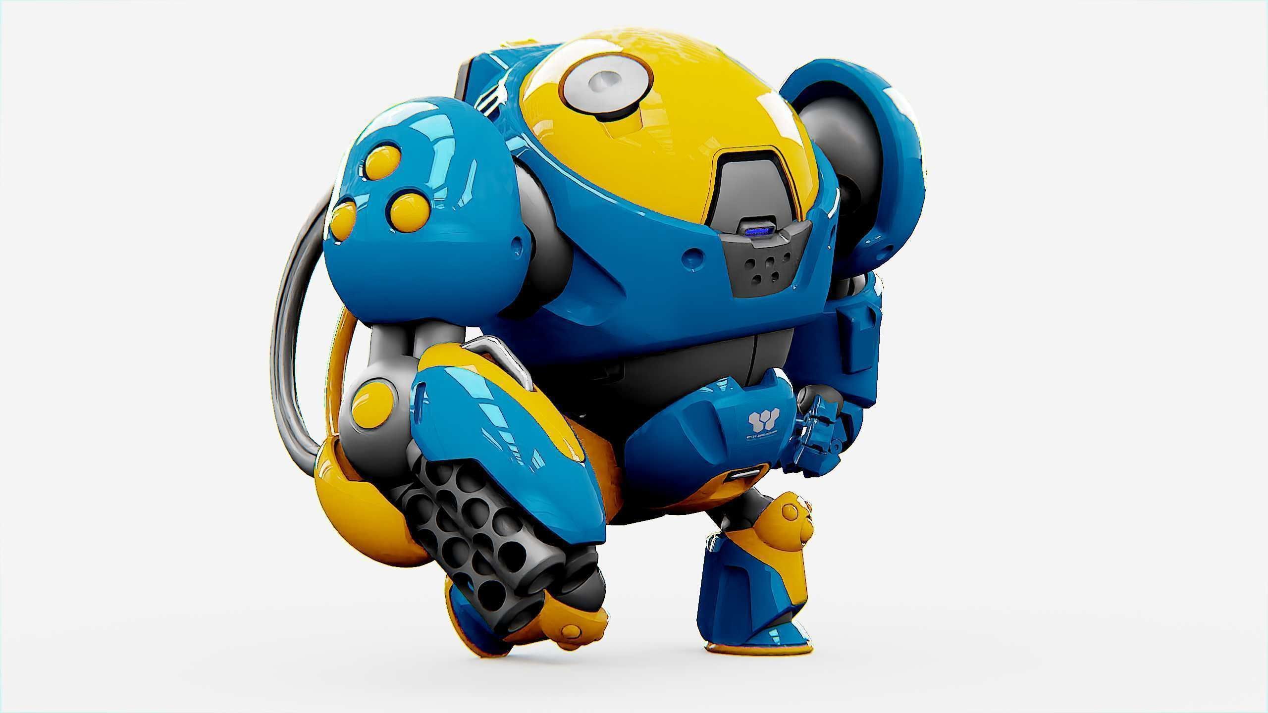 MILITARY BOT SF-500 Rigged for Unreal Engine - Unity - MIXAMO  3D model_4