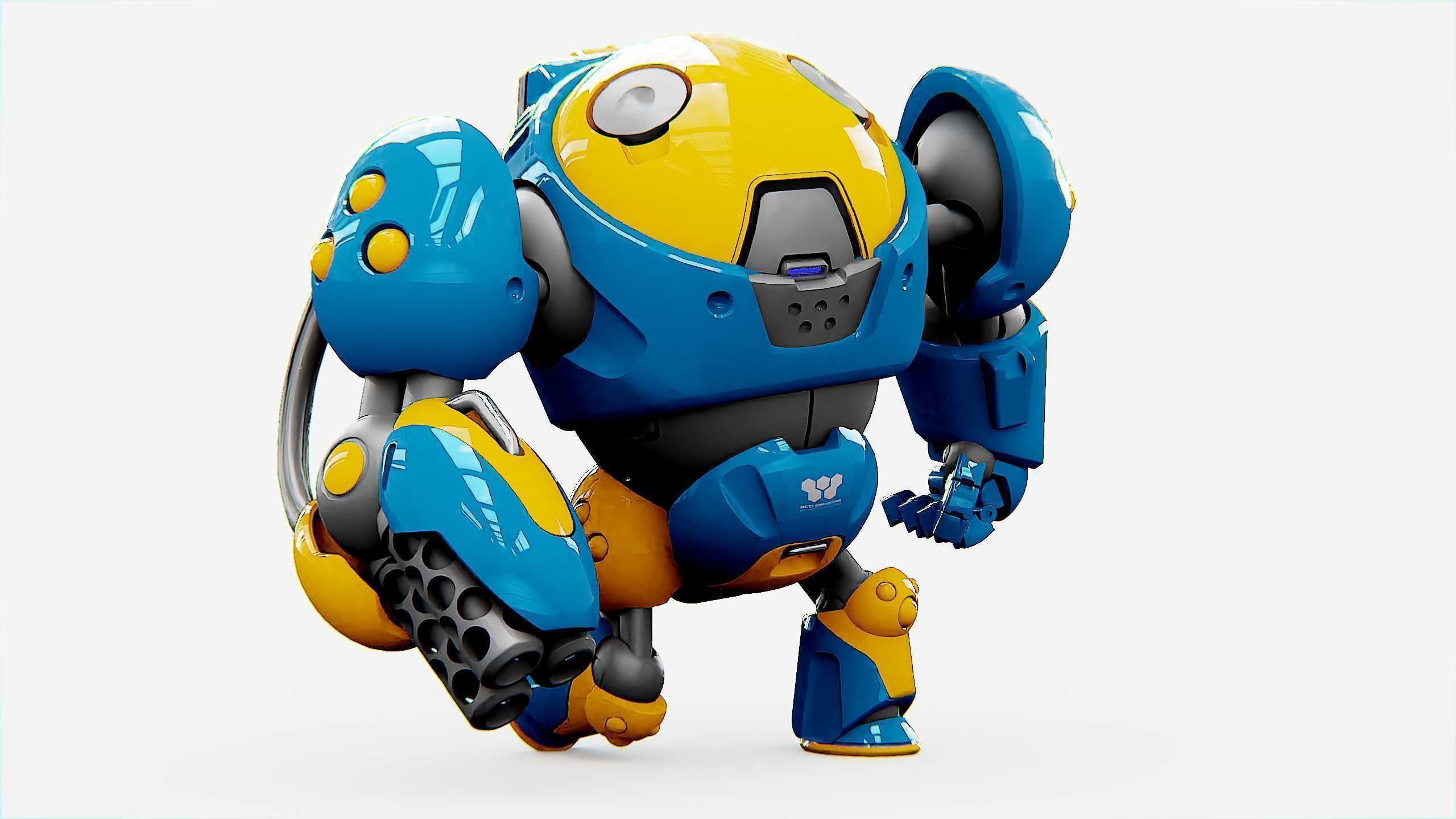 MILITARY BOT SF-500 Rigged for Unreal Engine - Unity - MIXAMO  3D model_3