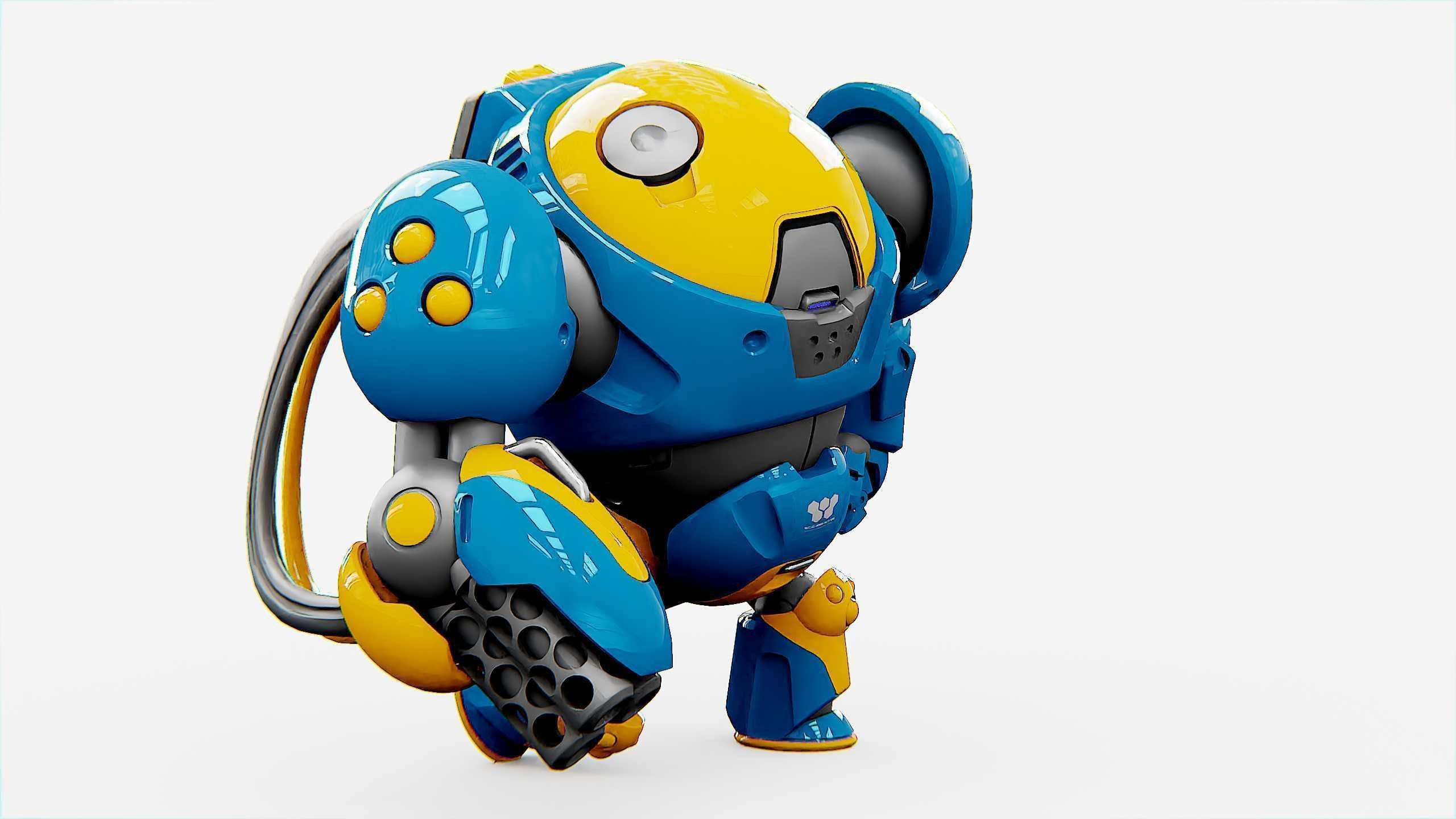 MILITARY BOT SF-500 Rigged for Unreal Engine - Unity - MIXAMO  3D model_28