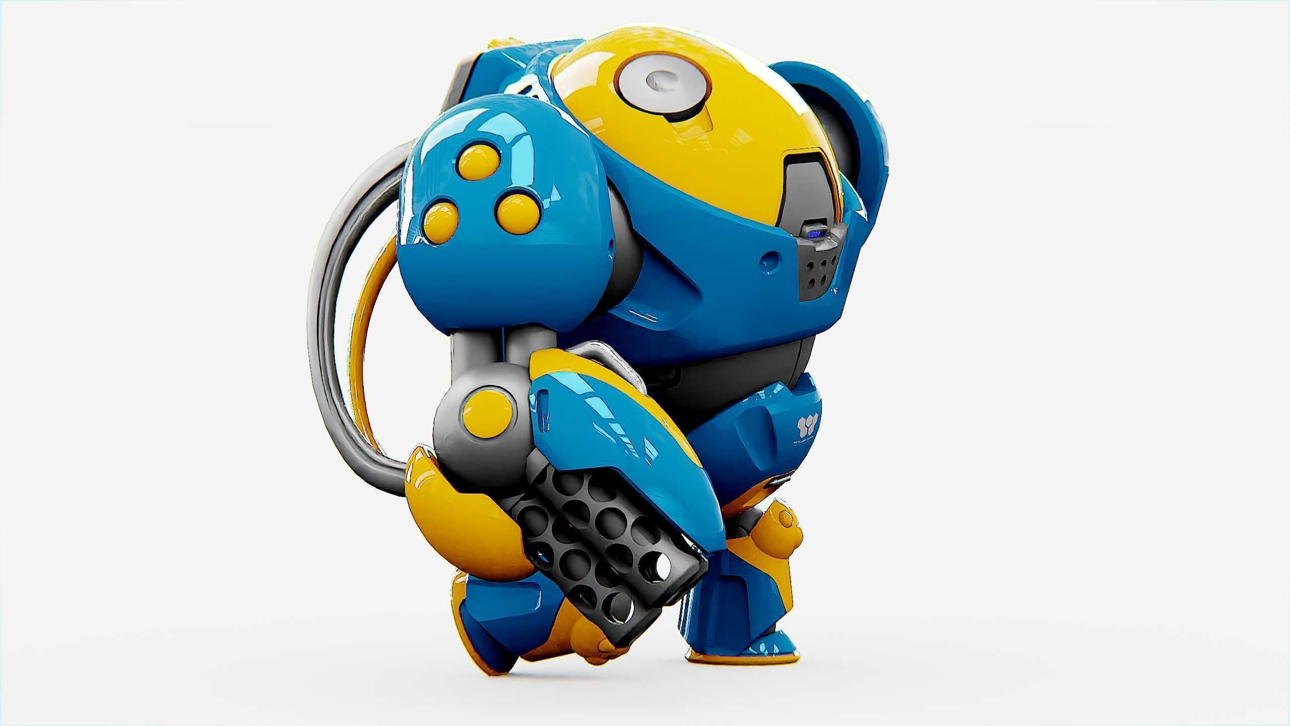 MILITARY BOT SF-500 Rigged for Unreal Engine - Unity - MIXAMO  3D model_6