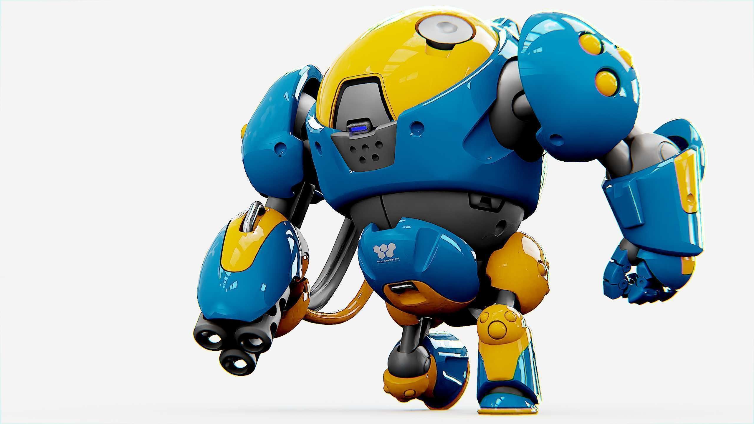 MILITARY BOT SF-500 Rigged for Unreal Engine - Unity - MIXAMO  3D model_31