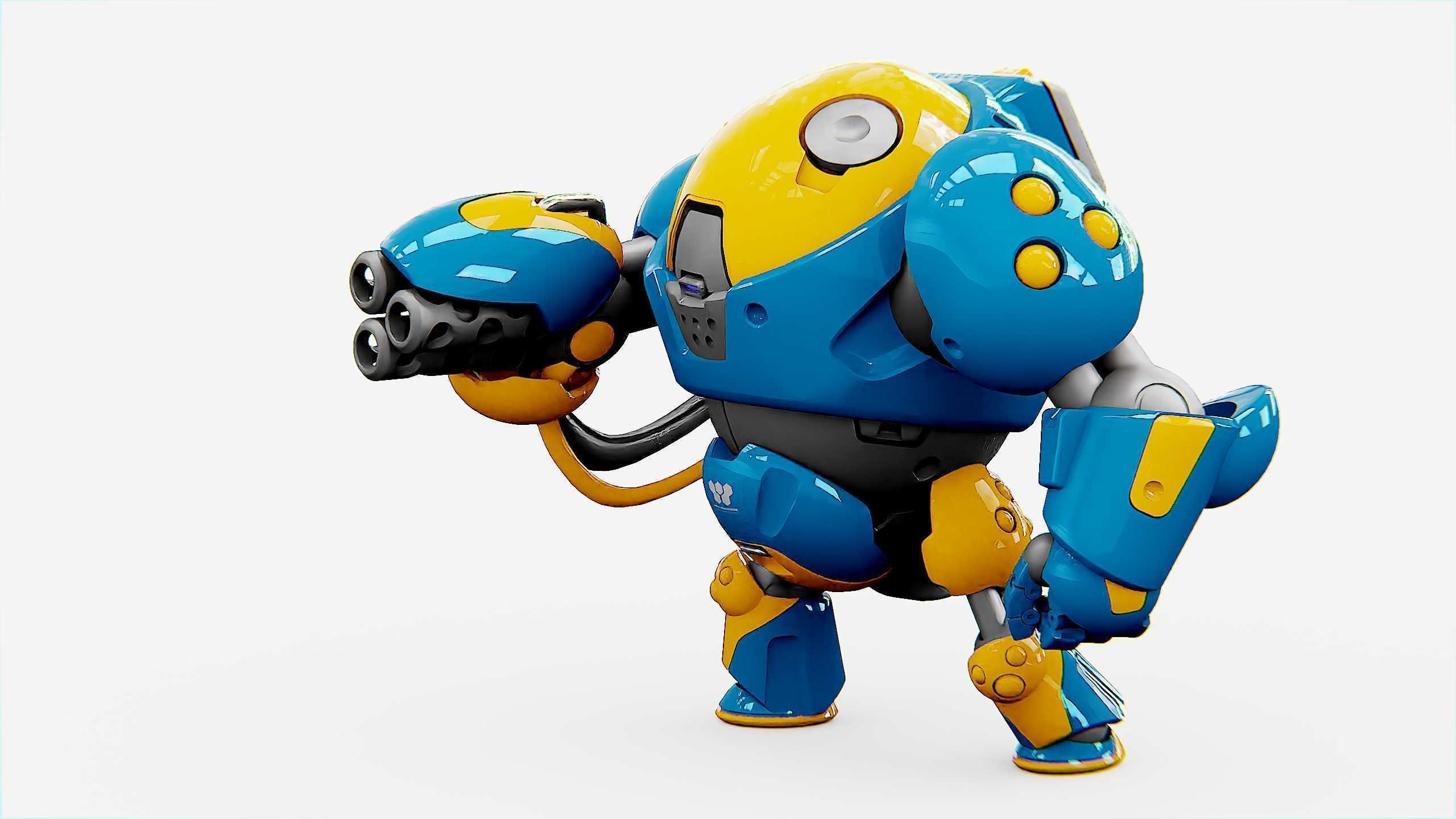MILITARY BOT SF-500 Rigged for Unreal Engine - Unity - MIXAMO  3D model_19