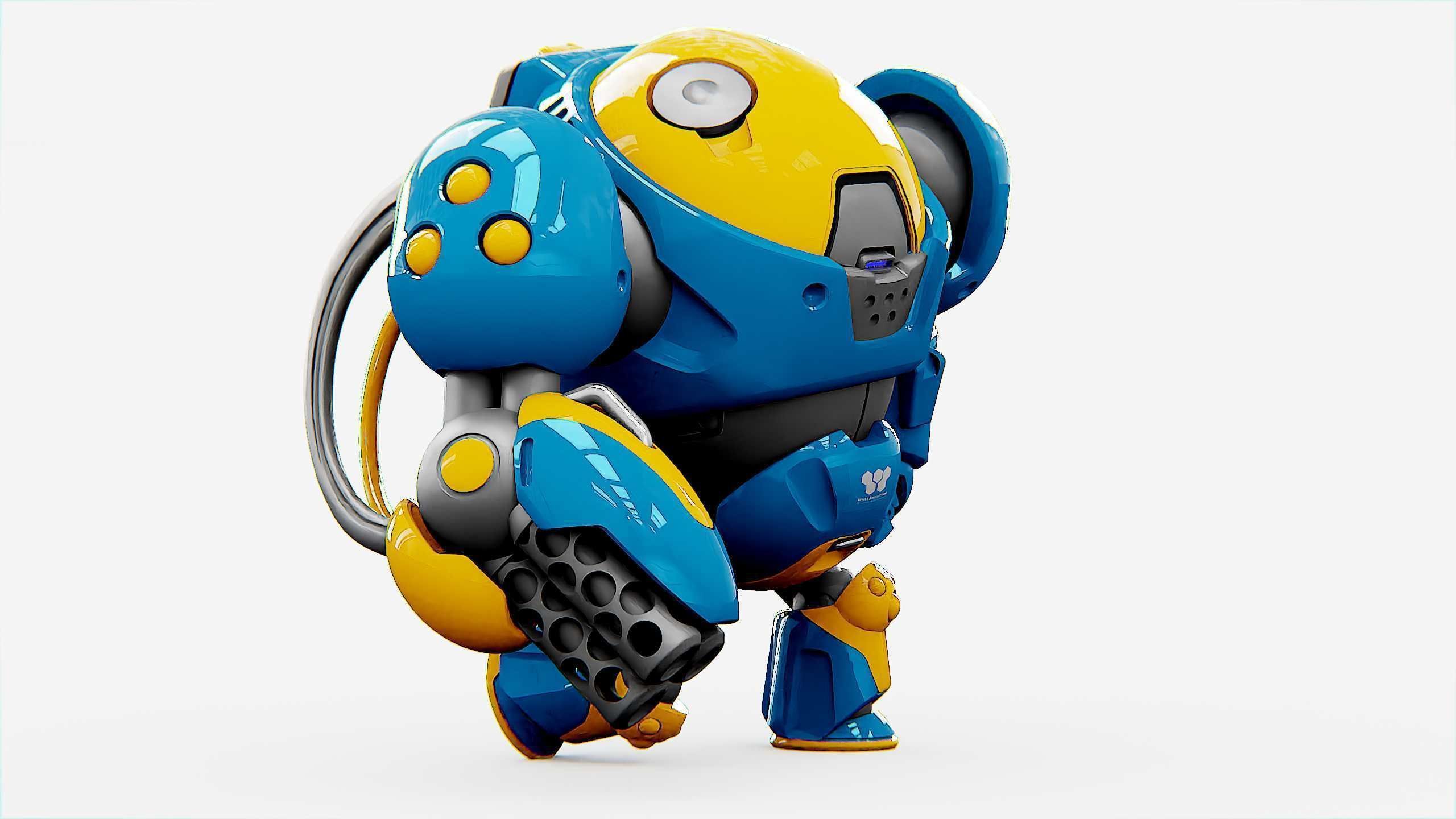 MILITARY BOT SF-500 Rigged for Unreal Engine - Unity - MIXAMO  3D model_5