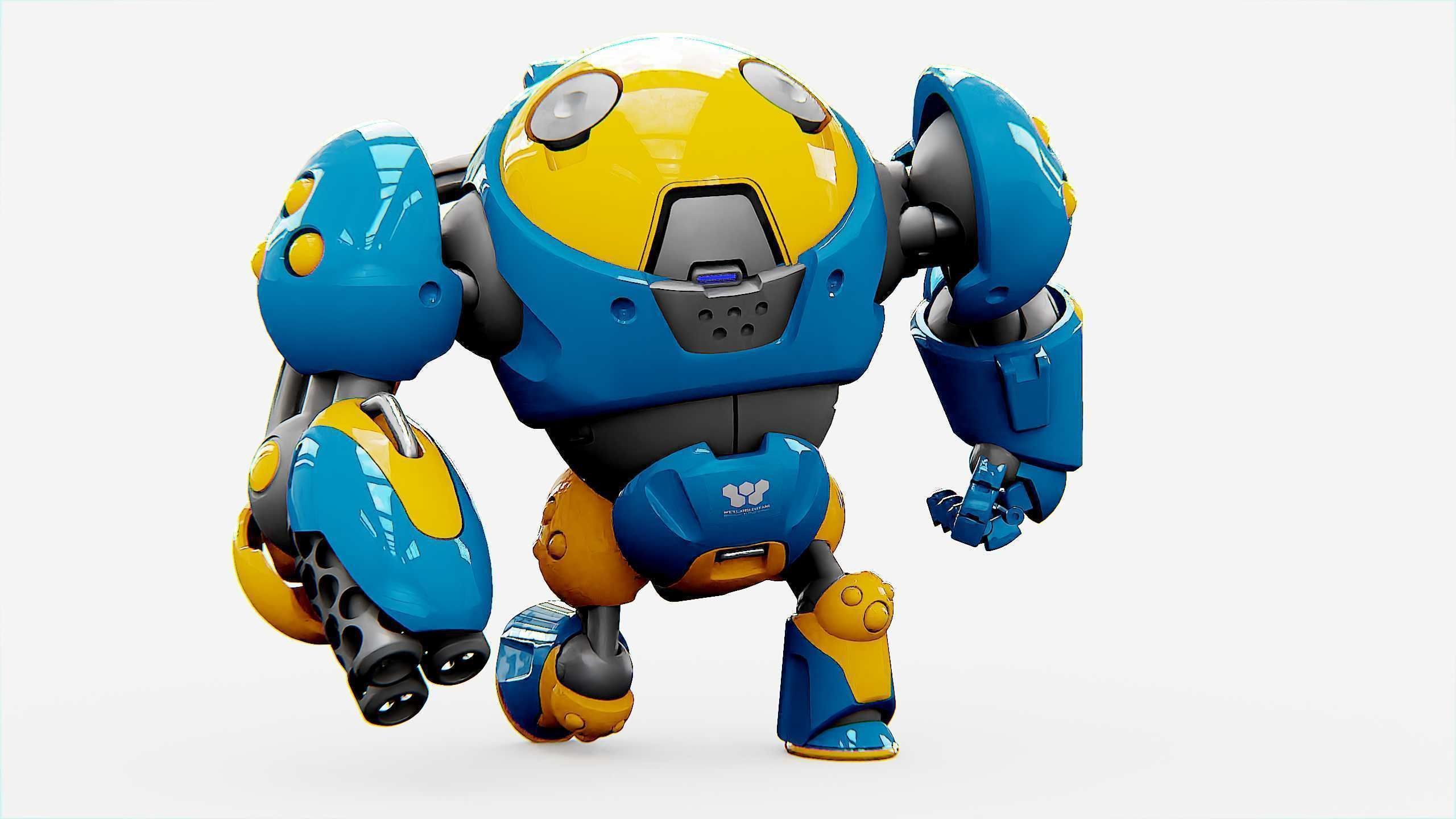 MILITARY BOT SF-500 Rigged for Unreal Engine - Unity - MIXAMO  3D model_2