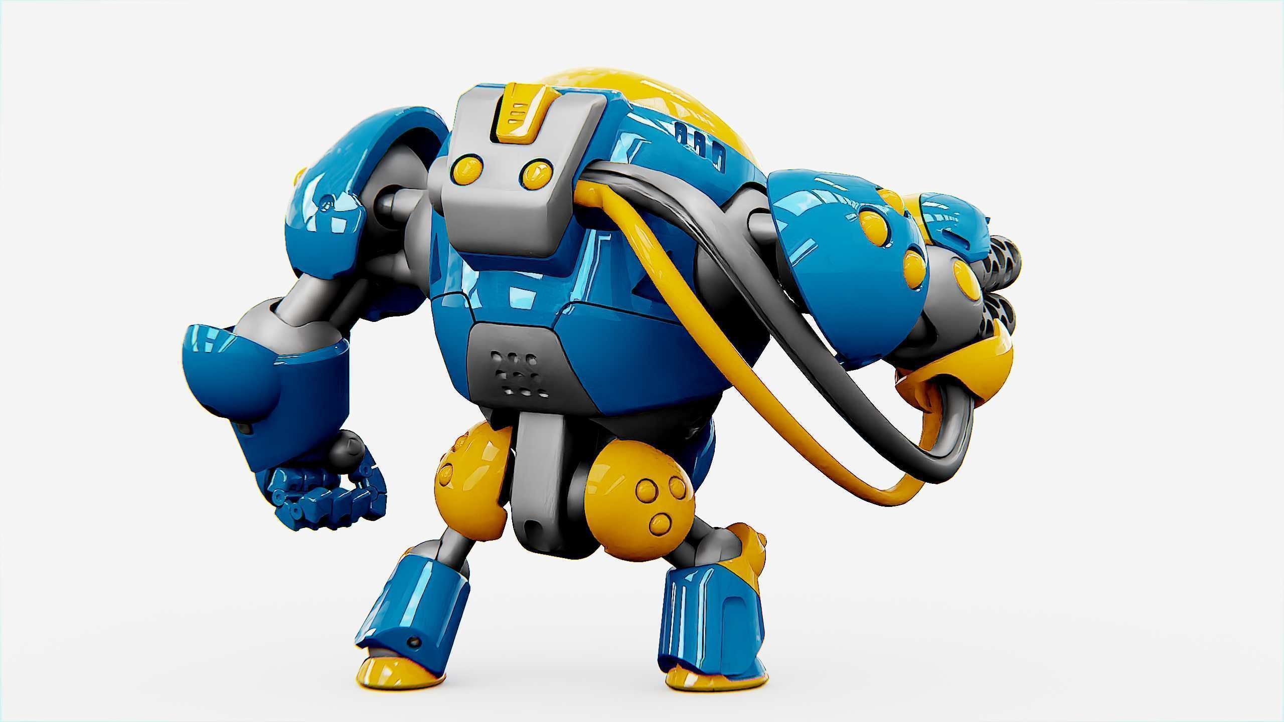 MILITARY BOT SF-500 Rigged for Unreal Engine - Unity - MIXAMO  3D model_13