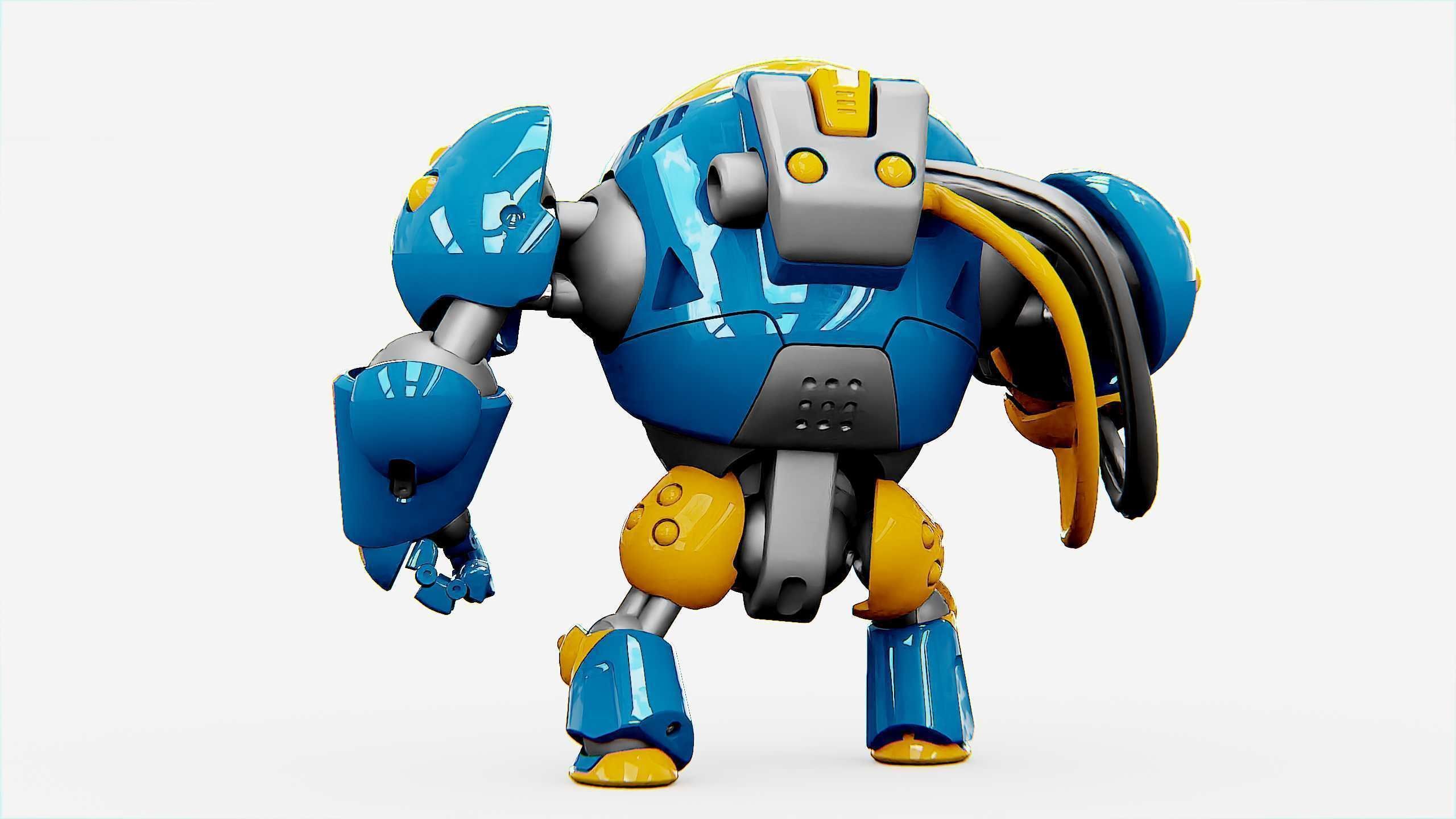 MILITARY BOT SF-500 Rigged for Unreal Engine - Unity - MIXAMO  3D model_15