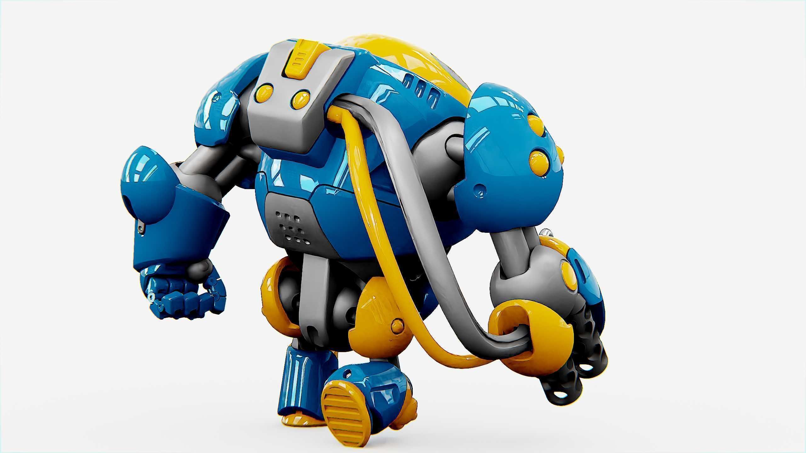 MILITARY BOT SF-500 Rigged for Unreal Engine - Unity - MIXAMO  3D model_29