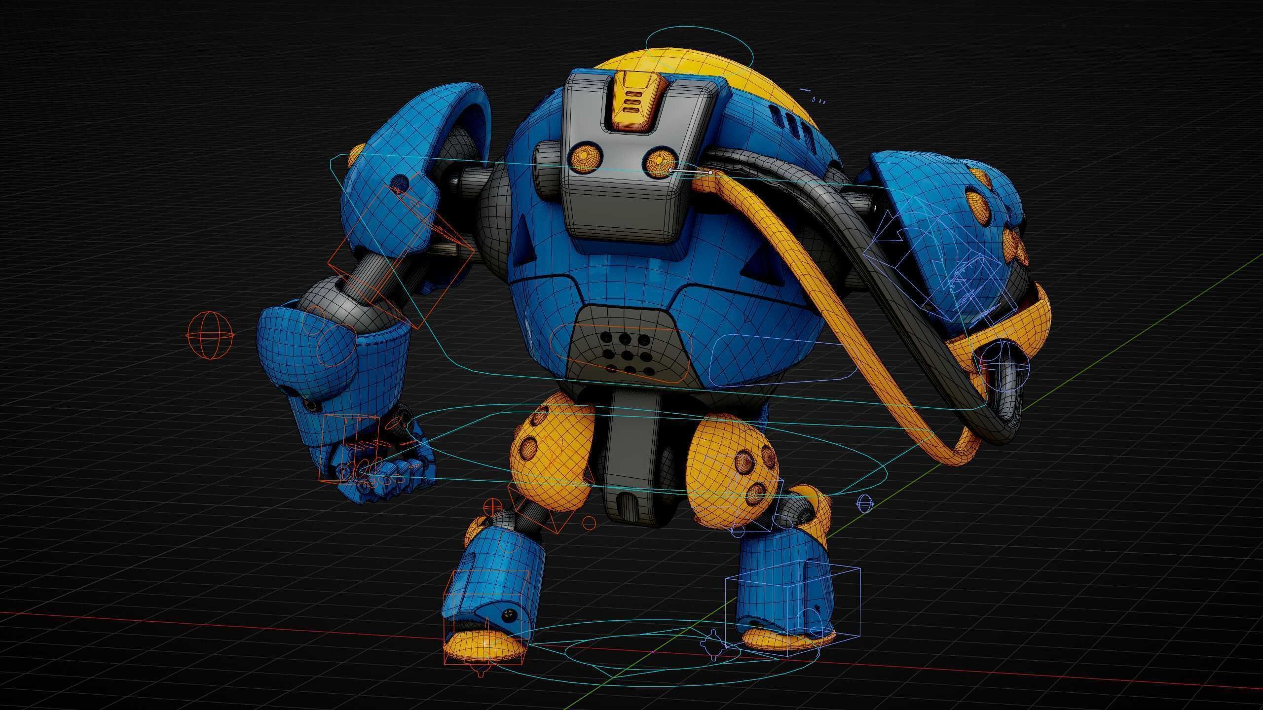 MILITARY BOT SF-500 Rigged for Unreal Engine - Unity - MIXAMO  3D model_38