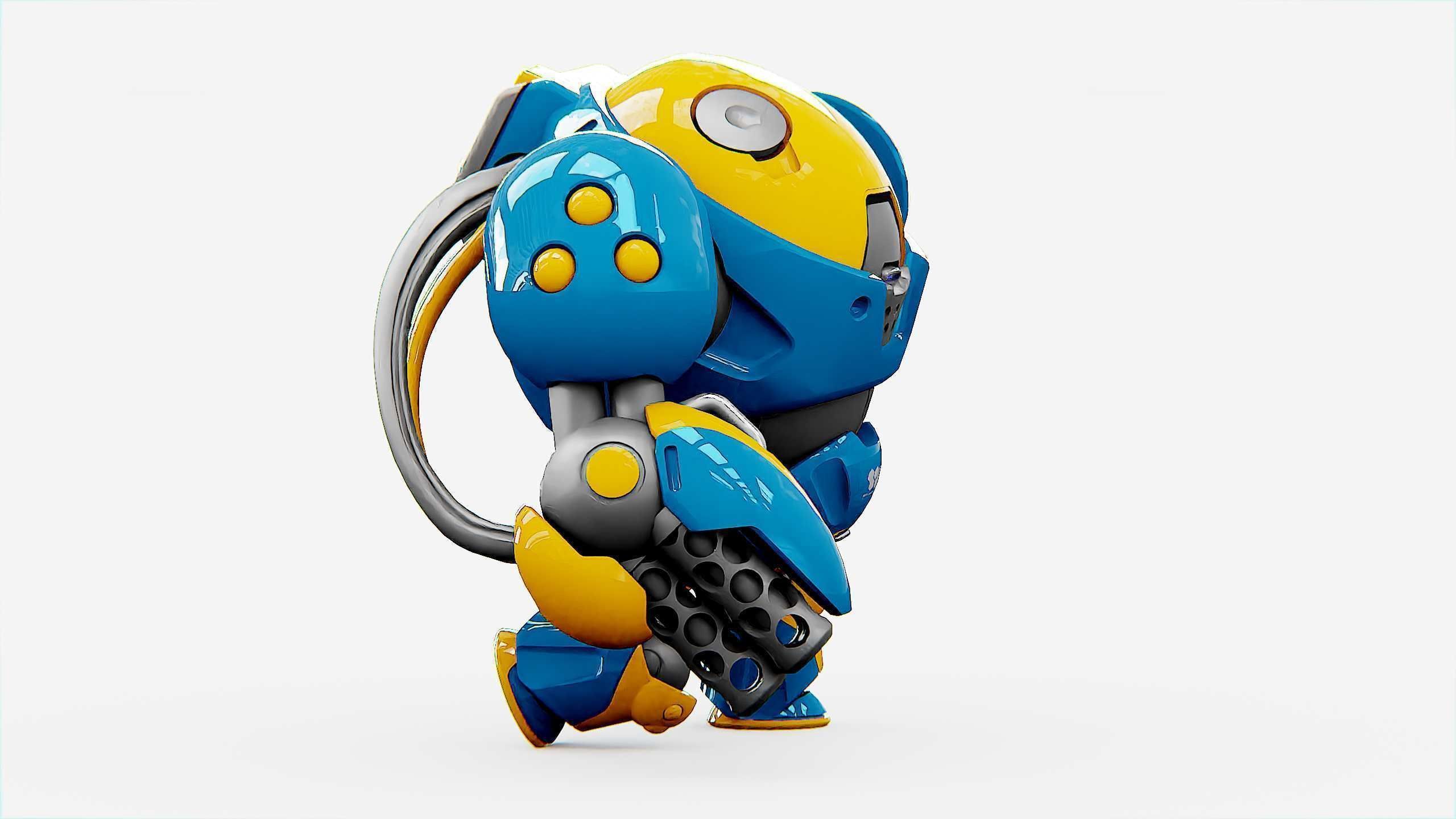 MILITARY BOT SF-500 Rigged for Unreal Engine - Unity - MIXAMO  3D model_7